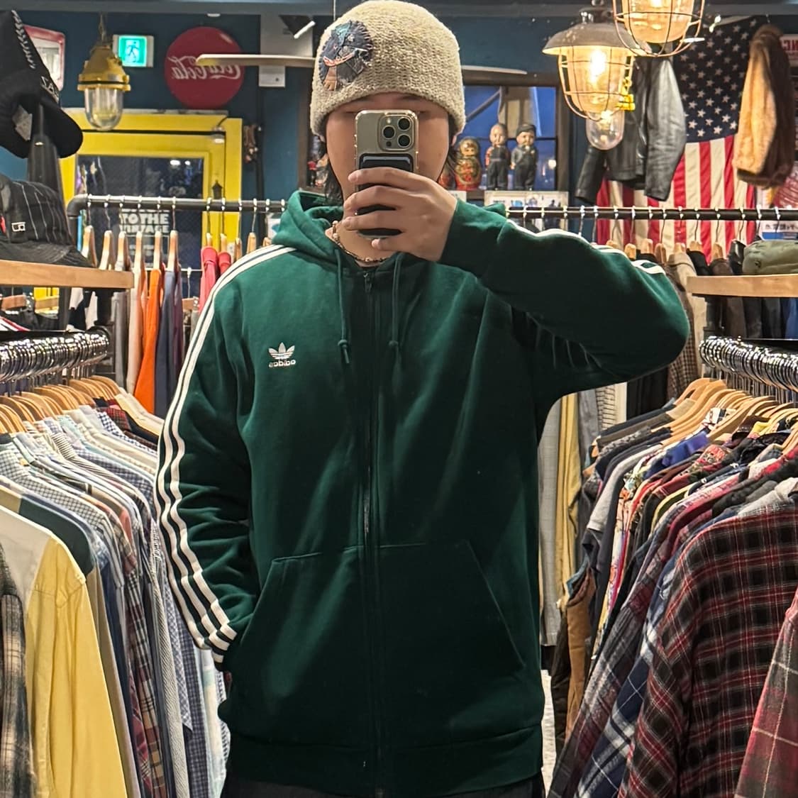 adidas 아디다스 삼선 기모 집업 후드티 상품이미지1