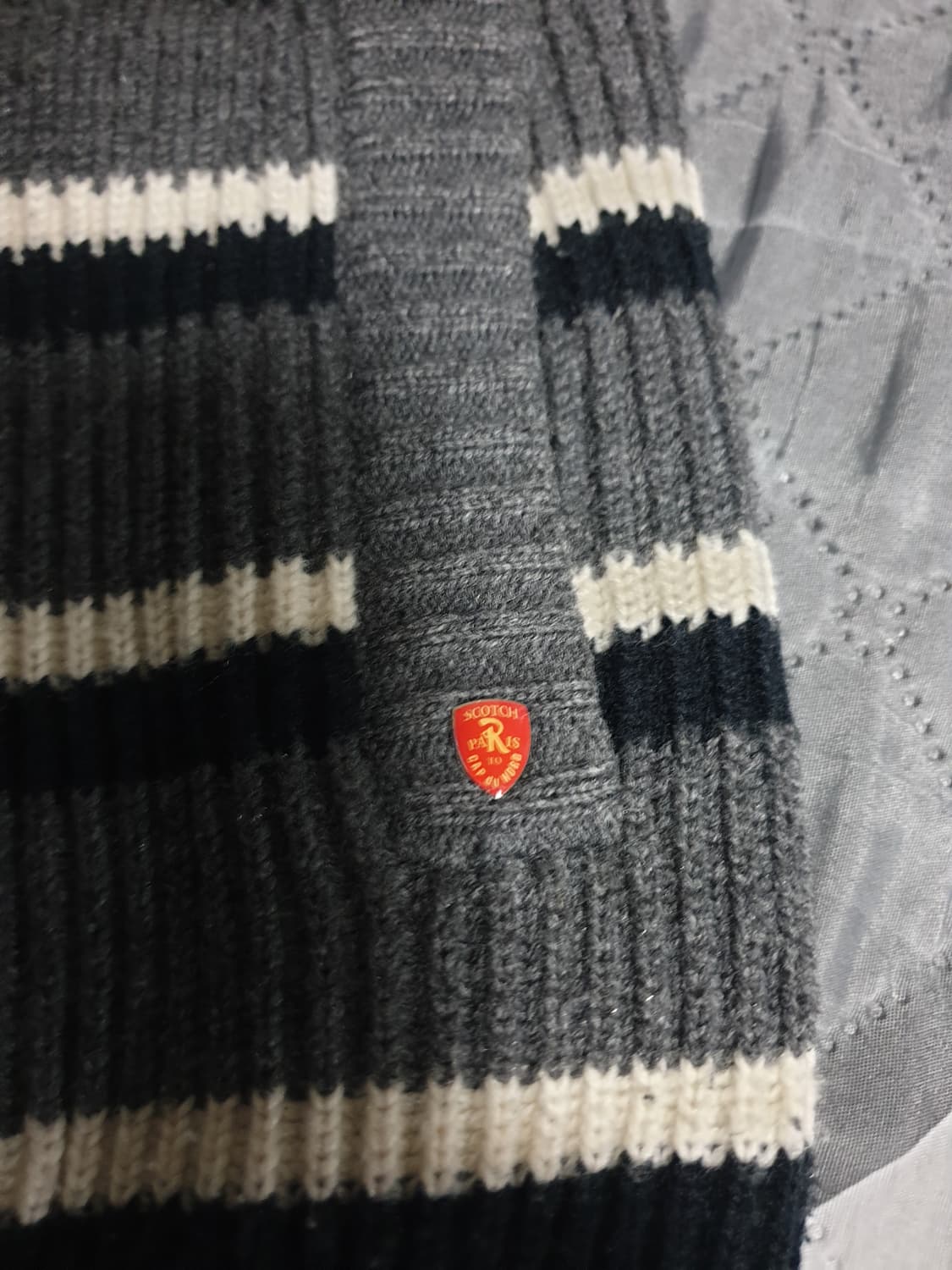 SCOTCH 빈티지 혜비 스트라이프 니트 집업자켓 (L) 상품이미지2