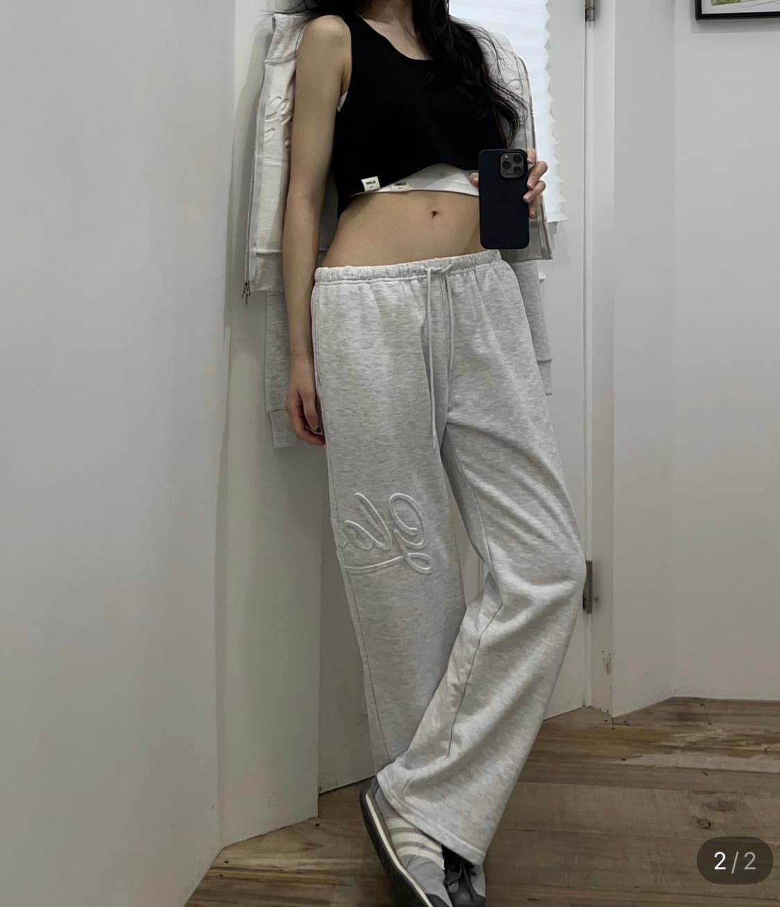 (새상품) 글로니 조던 트랙팬츠 화이트 상품이미지3