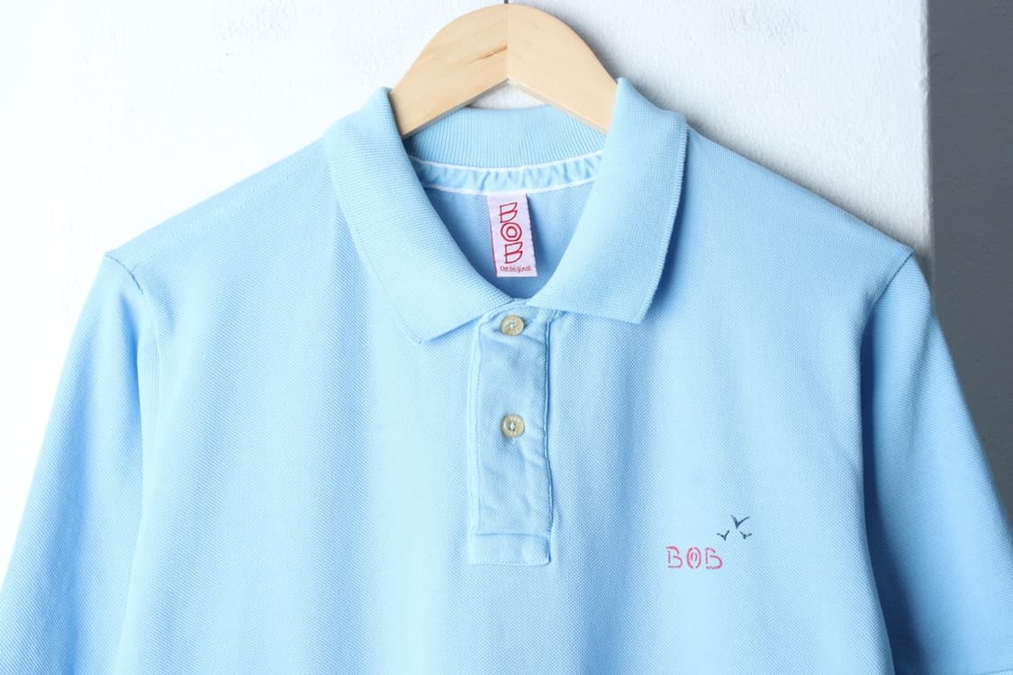 (XL-2XL) 비오비 반팔 카라 티셔츠 연블루 올드스쿨-H33236 상품이미지3