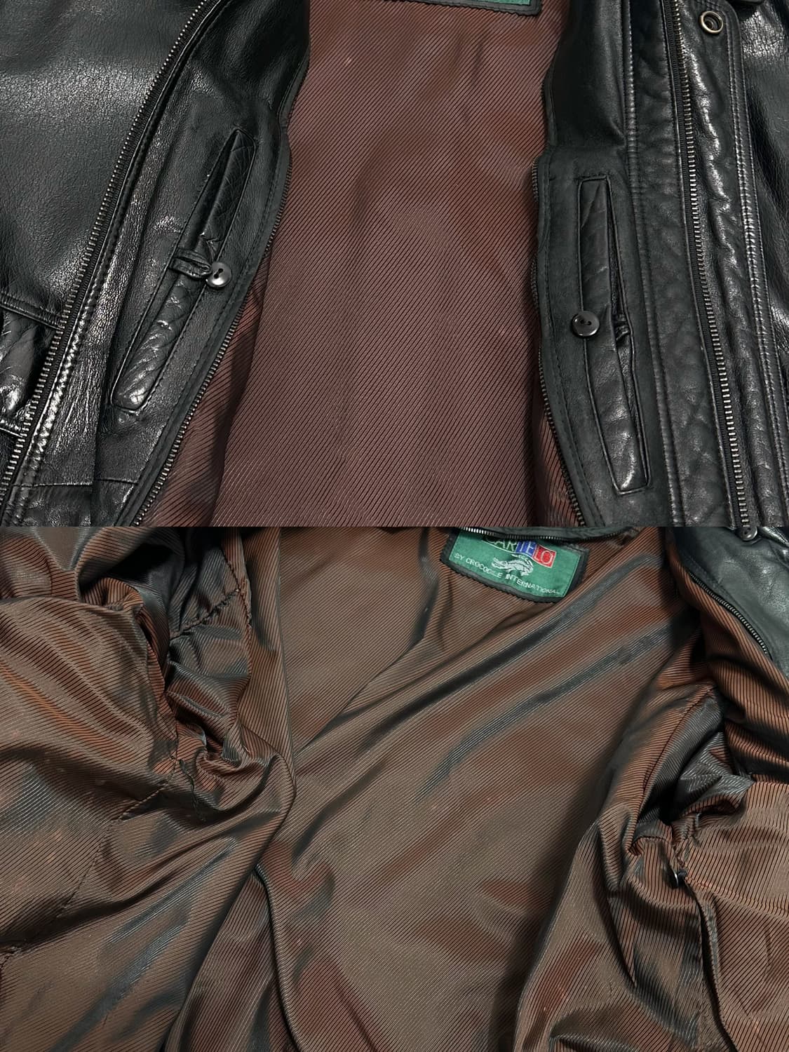 CARTELO by 크로커다일 drum dye 가죽 블루종 레더 자켓 상품이미지8