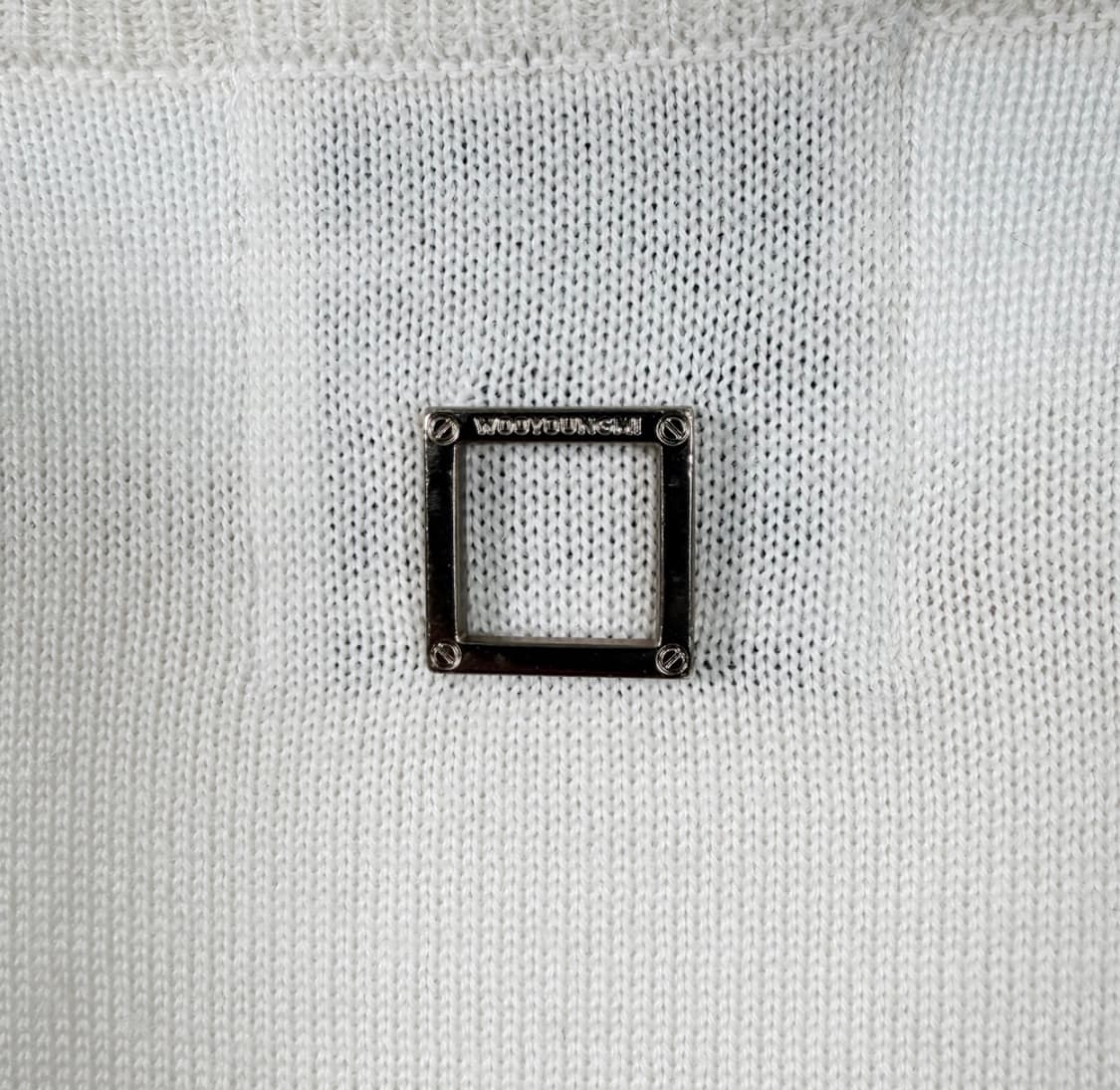 [48] 우영미 남성 로고 패치 라운드 울 니트 스웨터 티셔츠 아이보리 상품이미지8