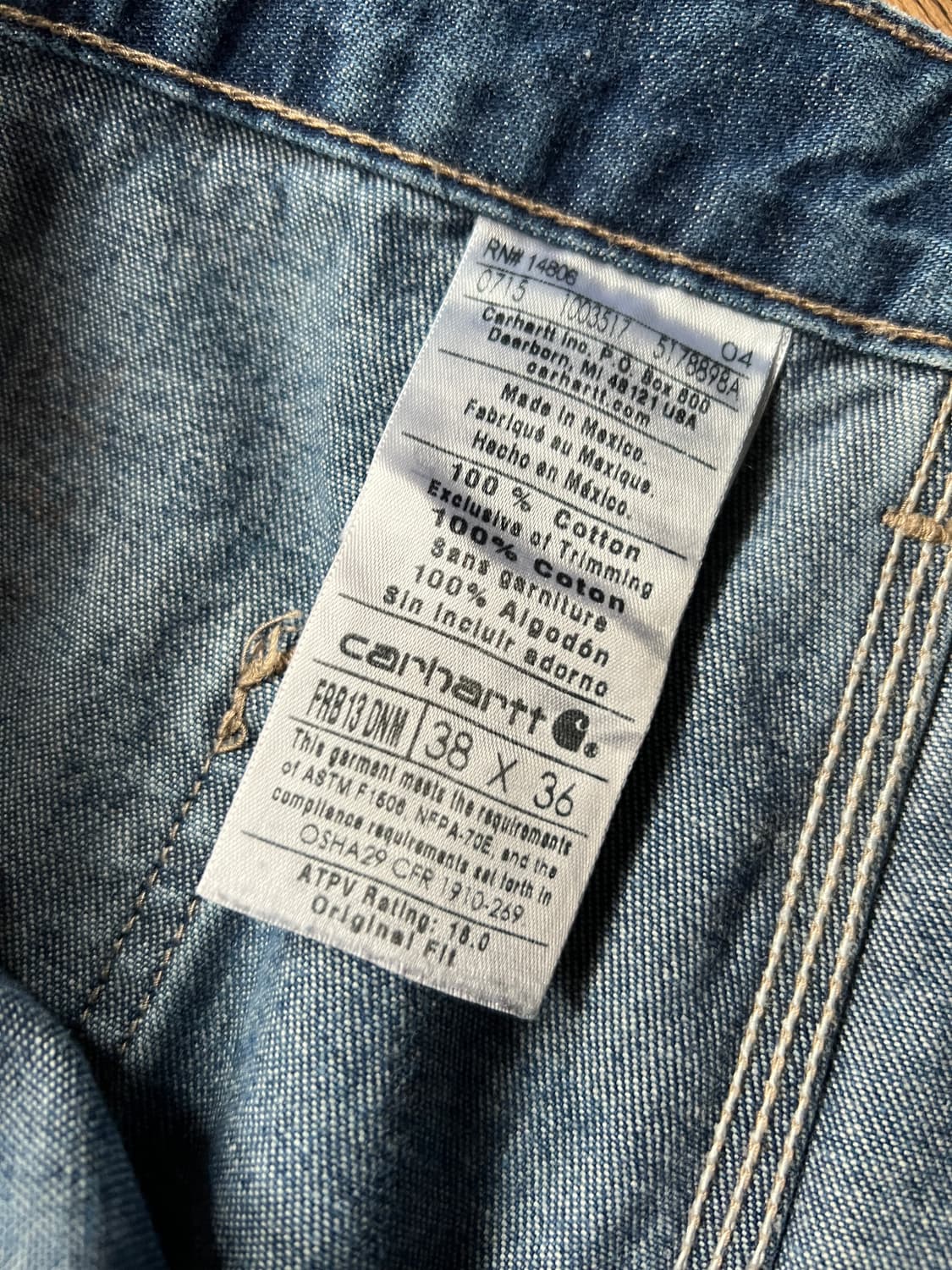 [38]칼하트FR USA 빈티지 페인팅 싱글니 카펜터 워크 데님 팬츠 상품이미지4