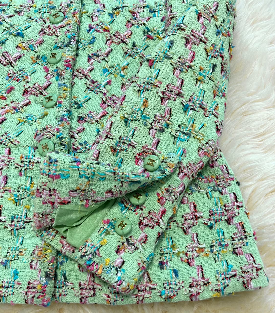 샤넬 1995 S/S collection 민트그린 트위드자켓 상품이미지6