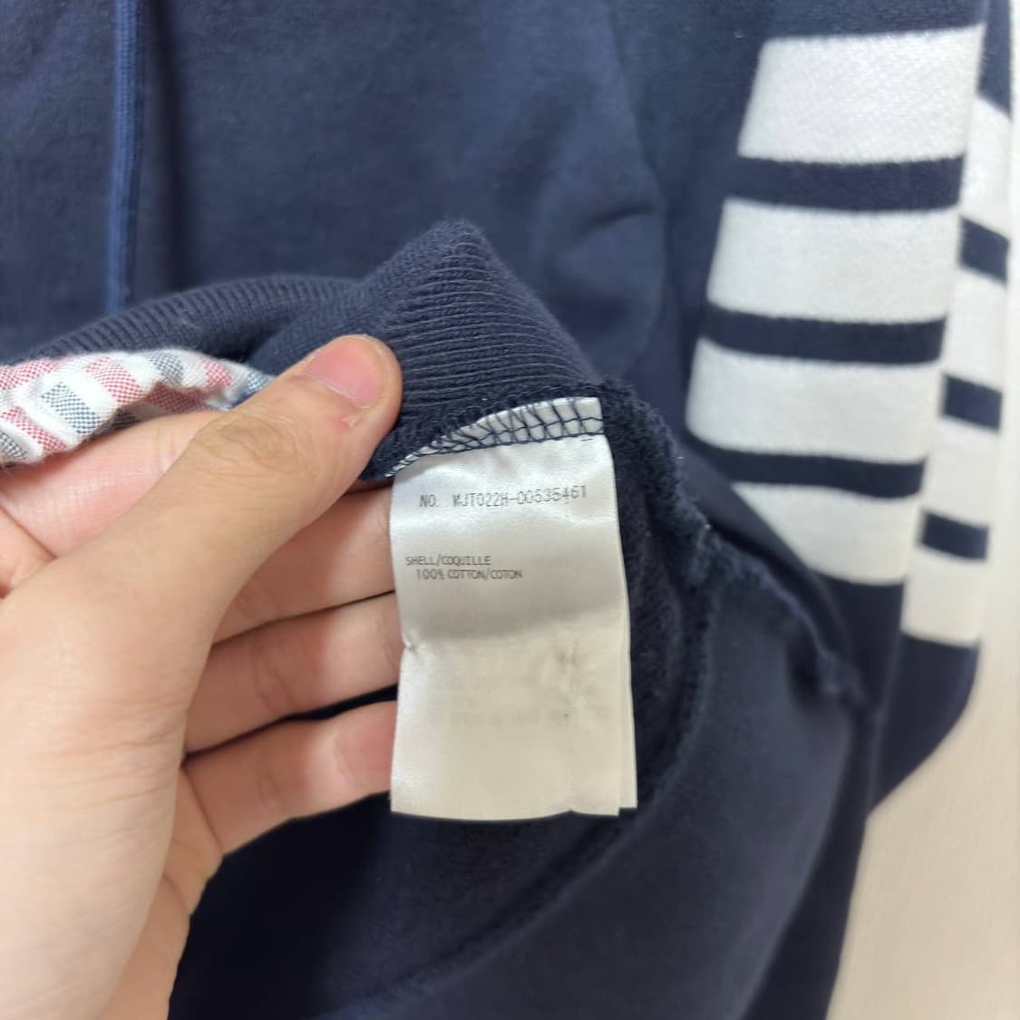 [5] 톰브라운 사선완장 후드집업 네이비 금장 상품이미지2