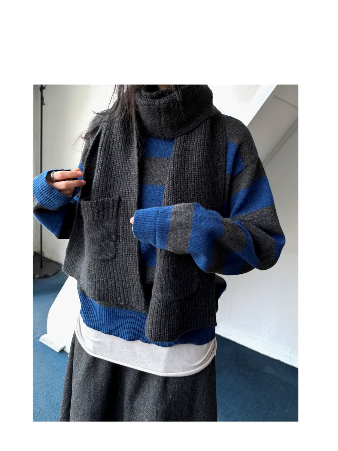 Design pocket knit muffler 상품이미지1