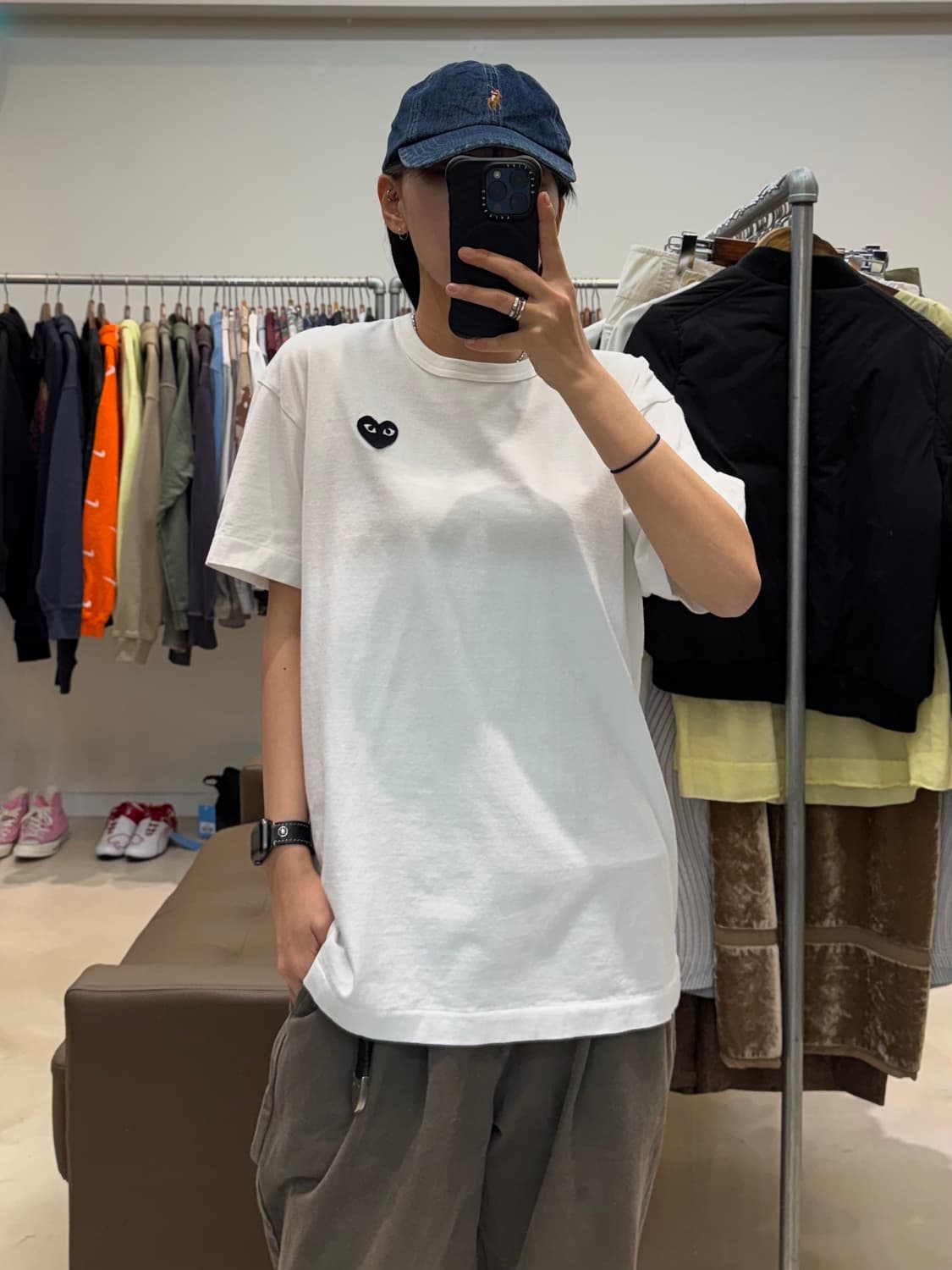 꼼데가르송 블랙하트 반팔화이트 상품이미지5