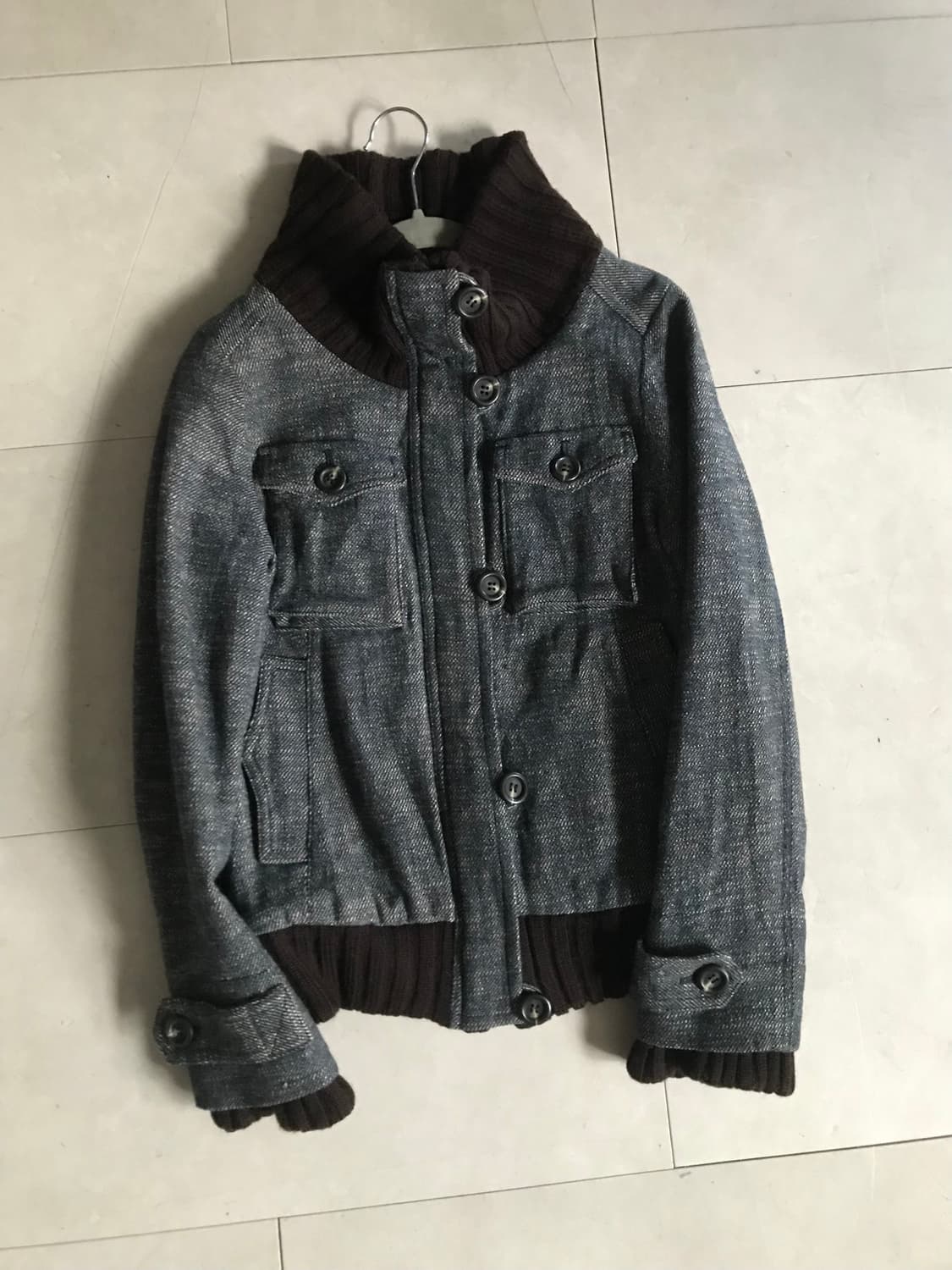 빈티지 더블 데님 니트집업 상품이미지9