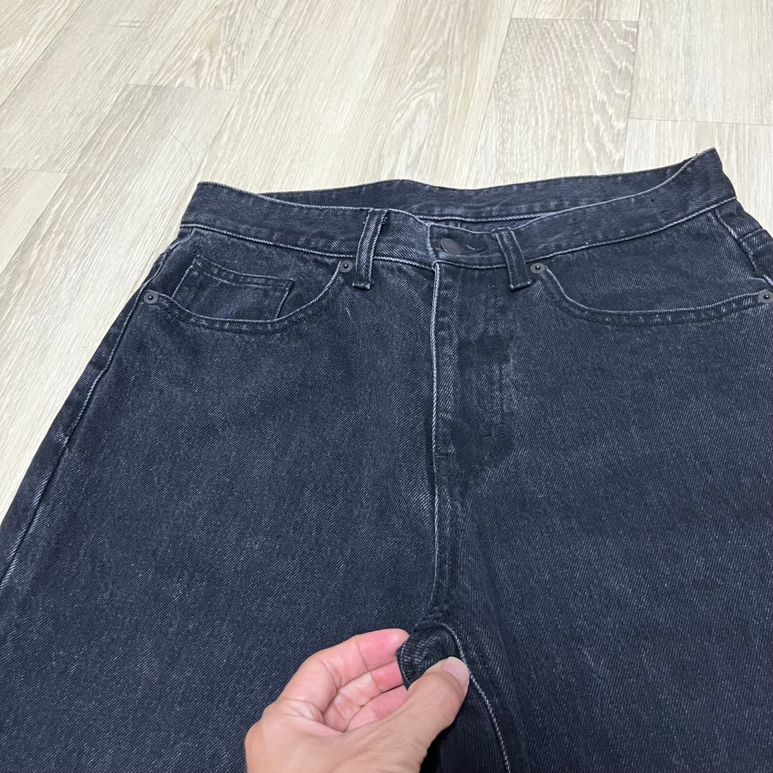 (30) 무탠다드 Z9 짱구대디 콘밀 CONE 스트레이트 데님 팬츠 블랙 상품이미지6