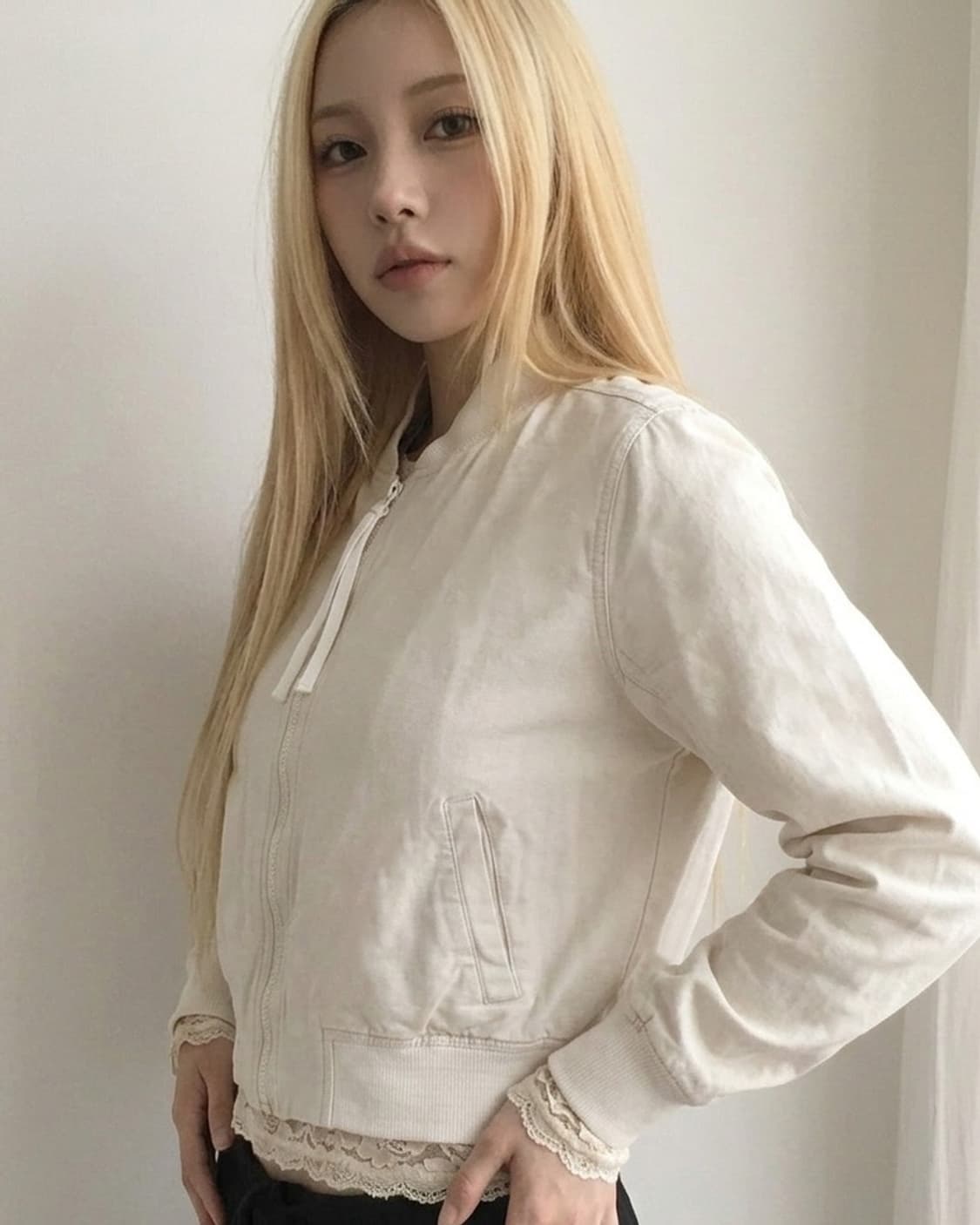 갭 코튼 크림 블루종 상품이미지2