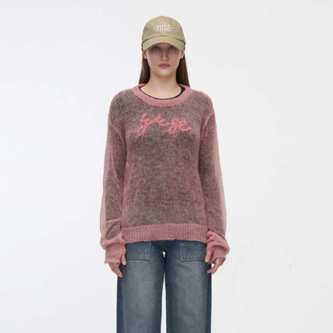 유즈(YUSE) 슈퍼키드모헤어 라운드넥 니트 프리사이즈 새상품 상품이미지5