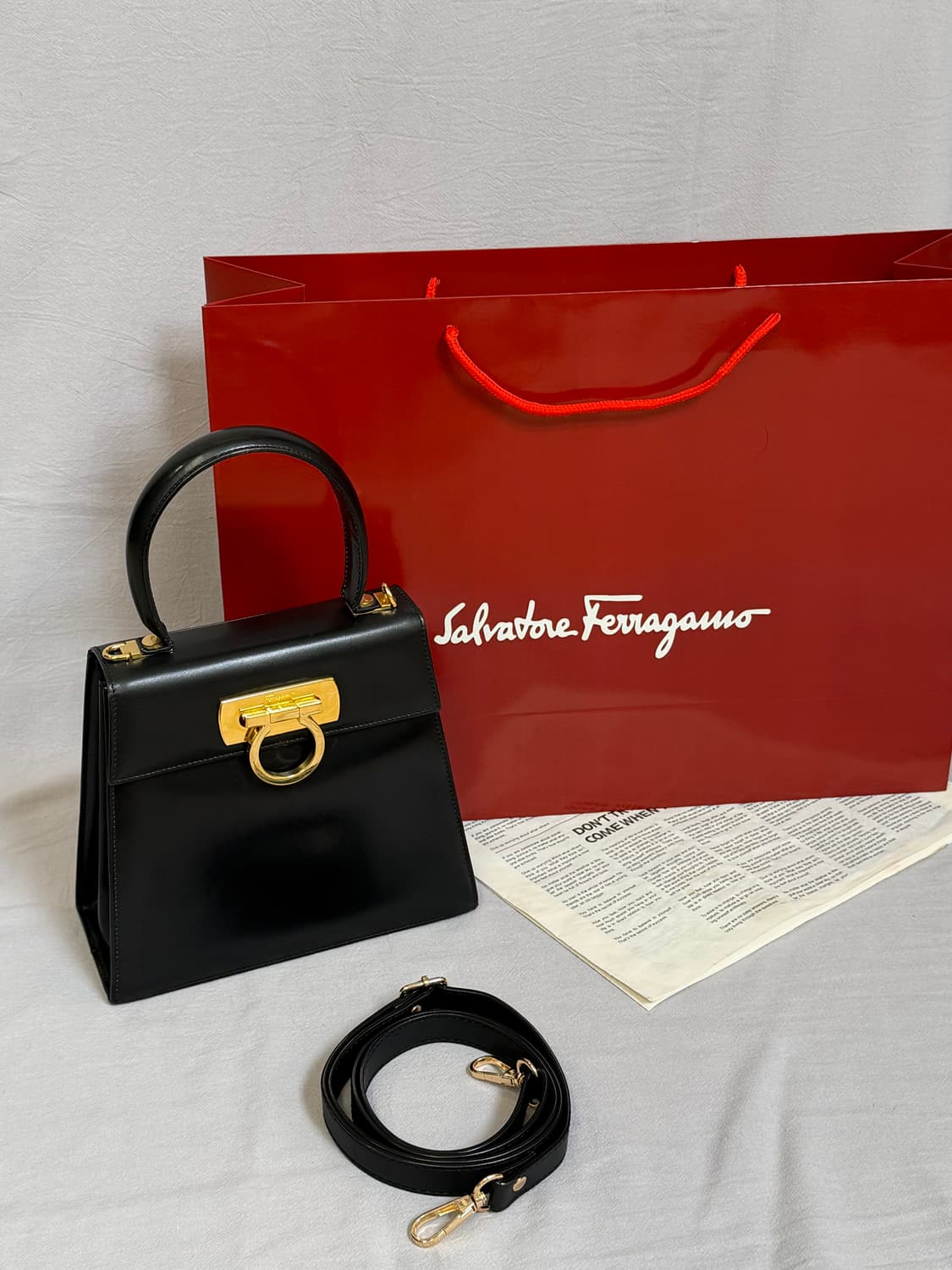 페라가모 켈리백 금장 간치니 토트백 탑핸들 크로스백 차정원백 김 상품이미지1