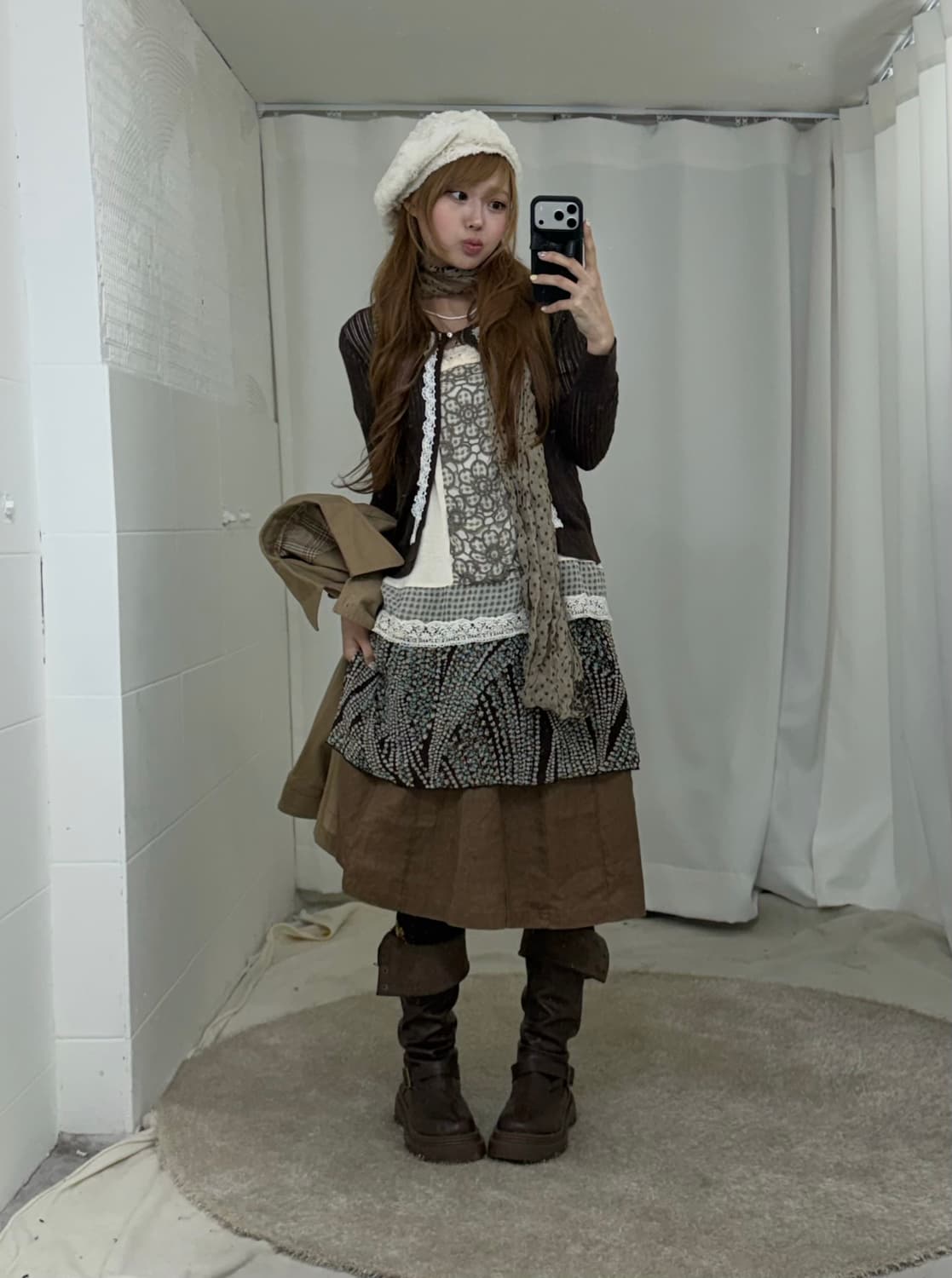 브라운 엑시즈팜 민트 원피스 니혼진 하구미 코디세트 상품이미지2