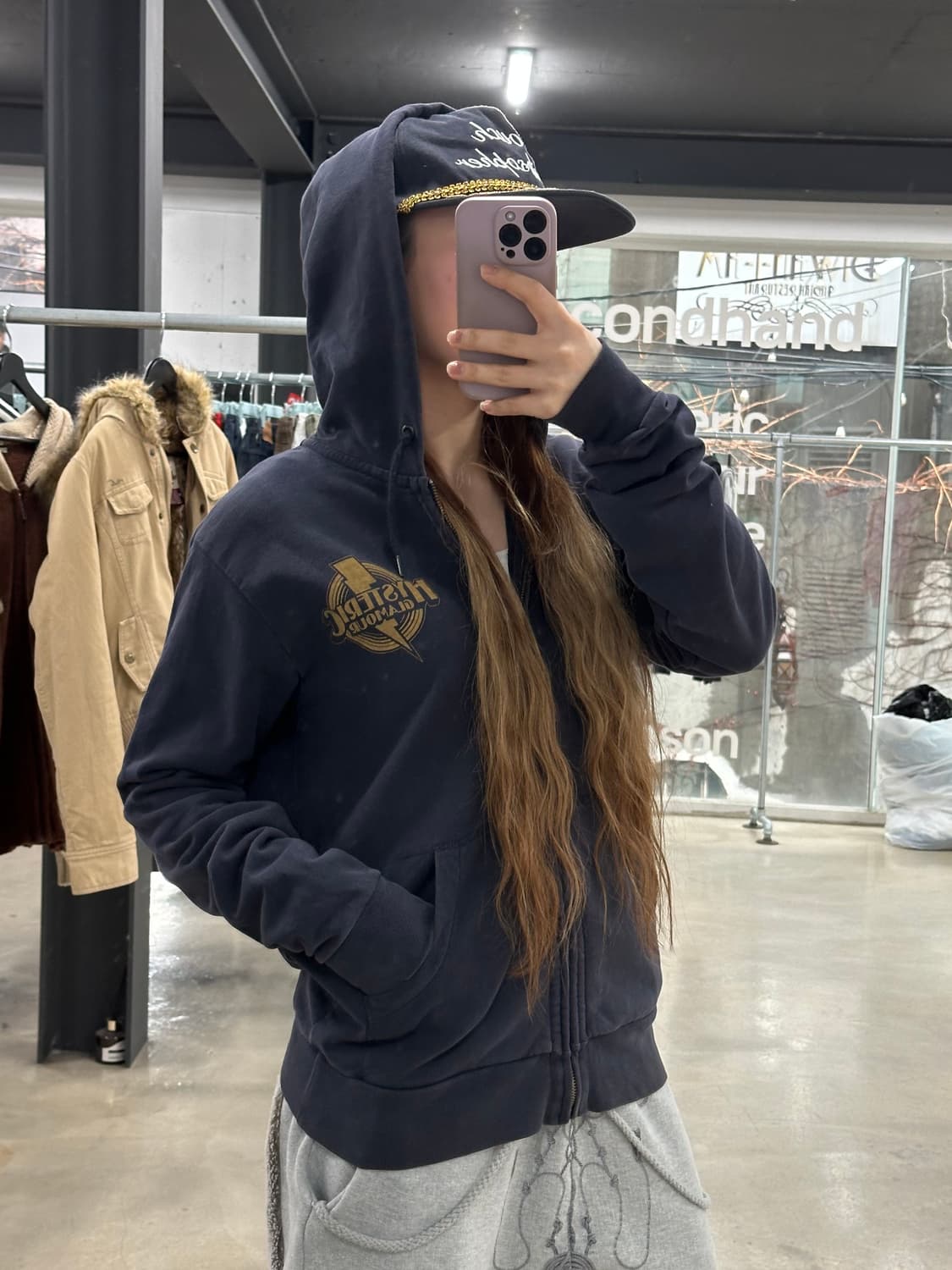 히스테릭글래머 히스걸밴드1984 빅 백로고 후드집업 상품이미지3