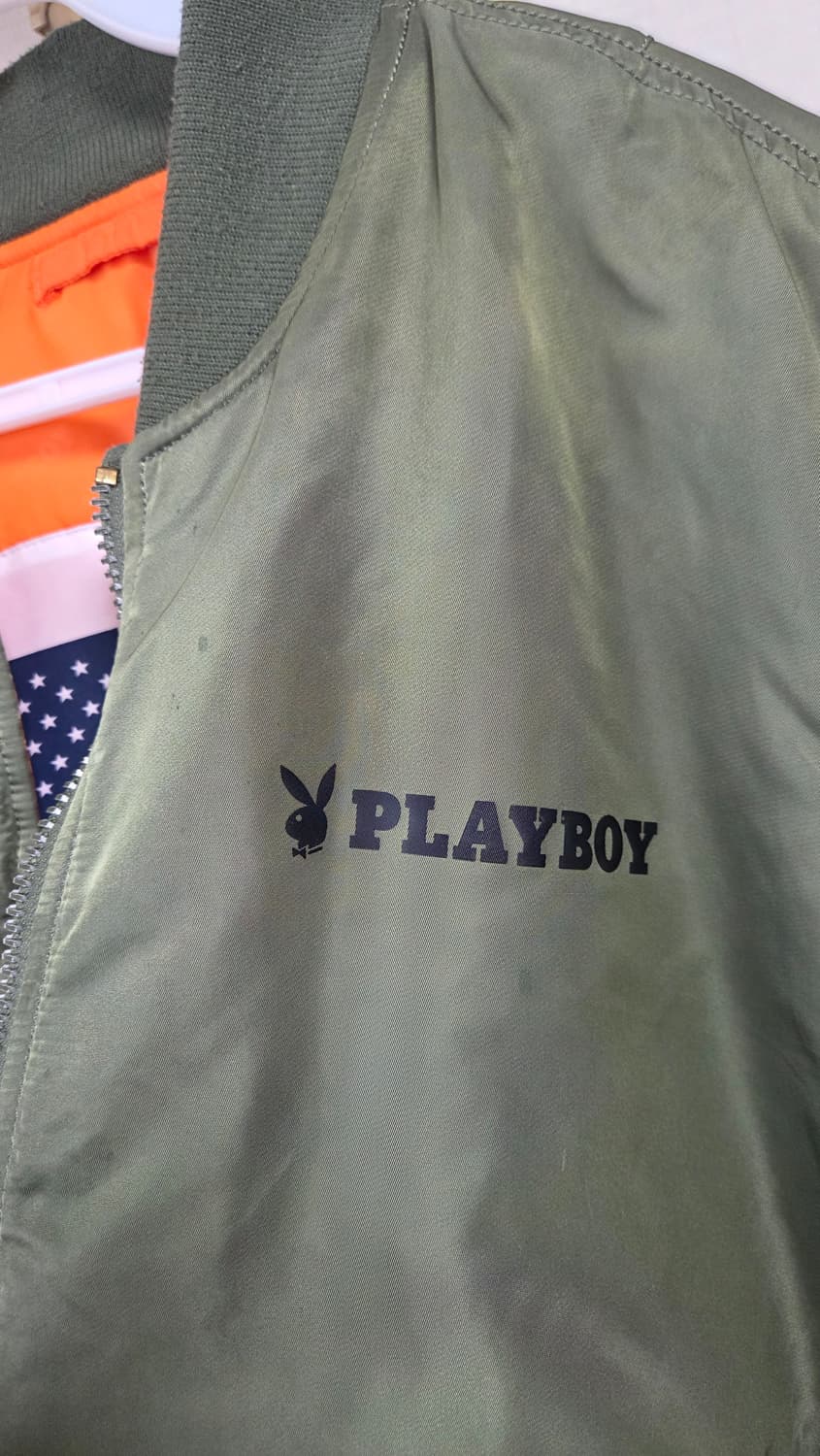 플레이보이 X 알파인더스트리 MA-1 자켓 카키 상품이미지3