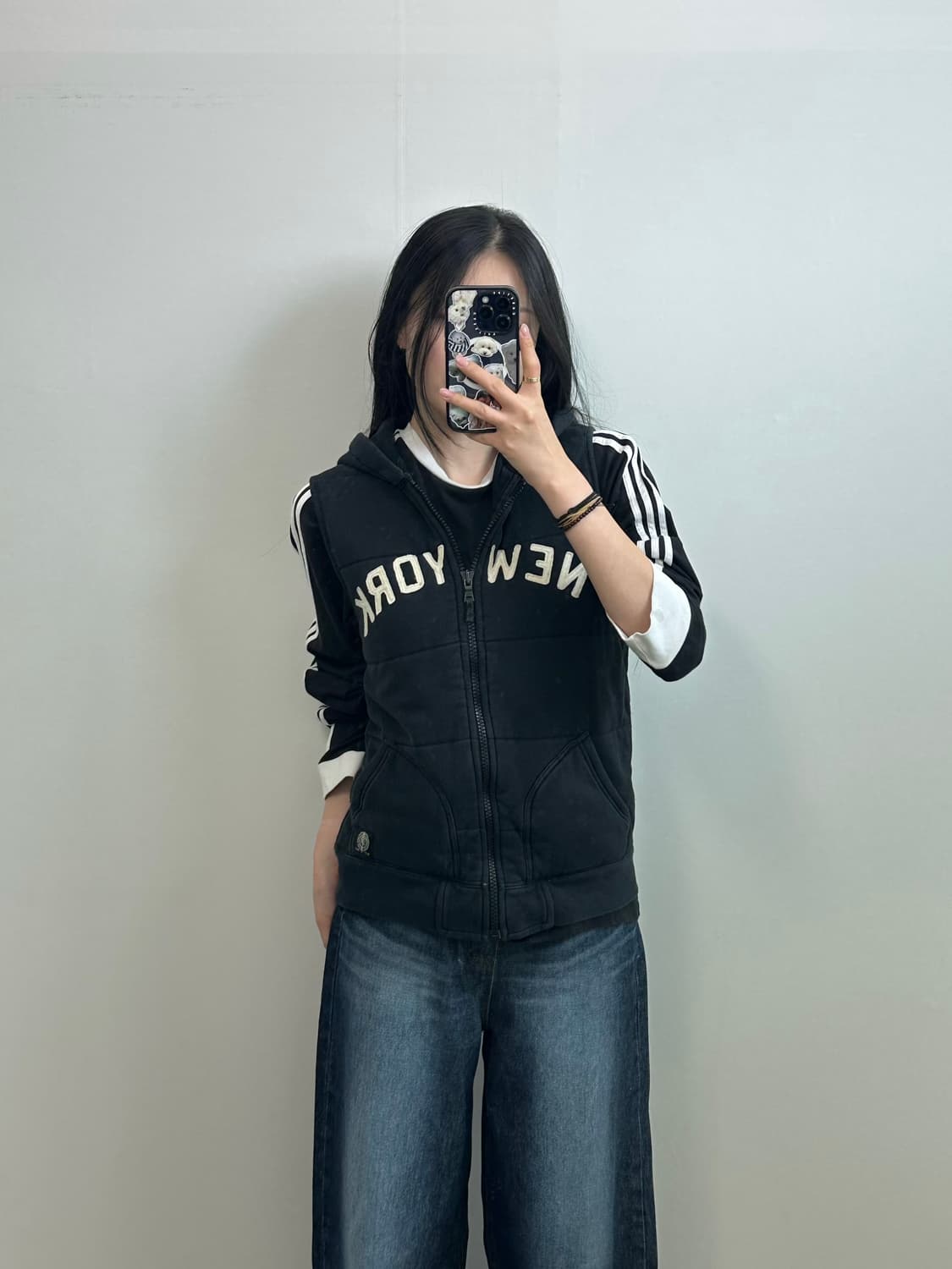 폴로 랄프로렌 뉴욕 패치 블랙 후드 조끼 상품이미지1