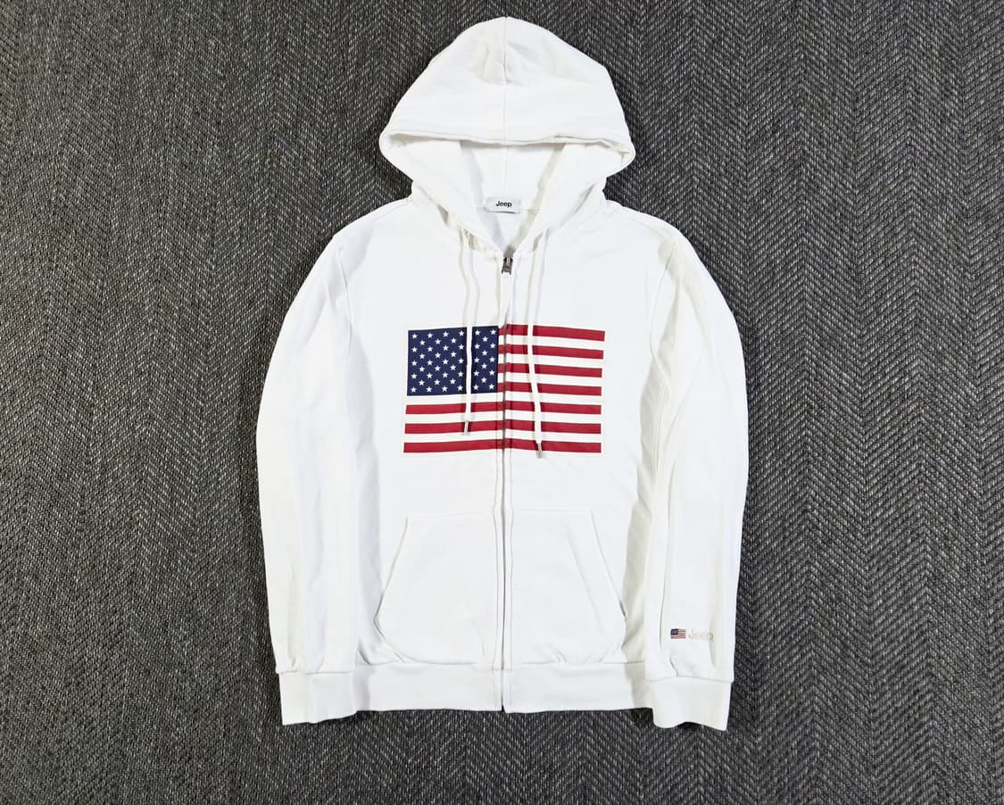 지프 JEEP 성조기 화이트 후드집업 상품이미지1
