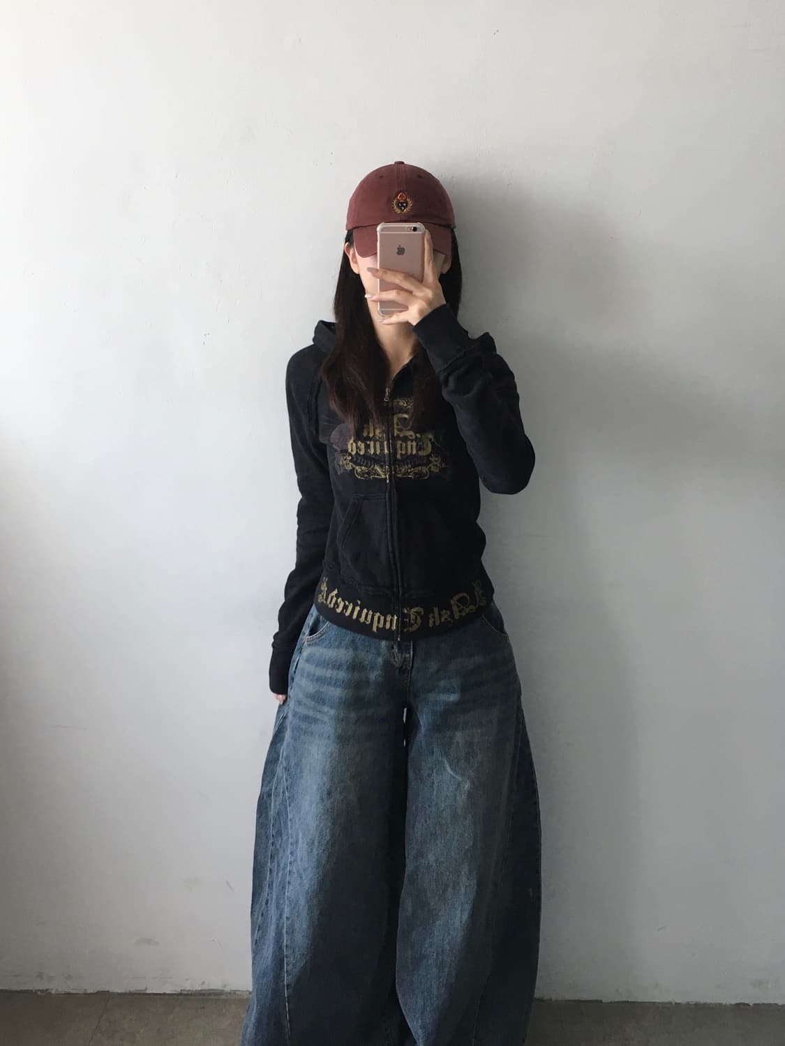 빈티지 백프린팅 후드집업 상품이미지1