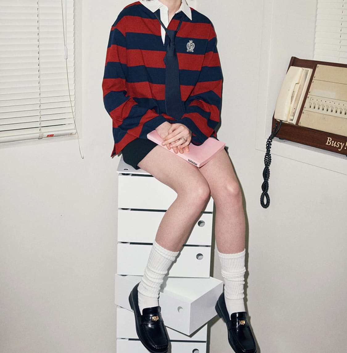 마크모크 솔리드 스퀘어 포인트 페니로퍼 2.5cm 블랙 상품이미지3