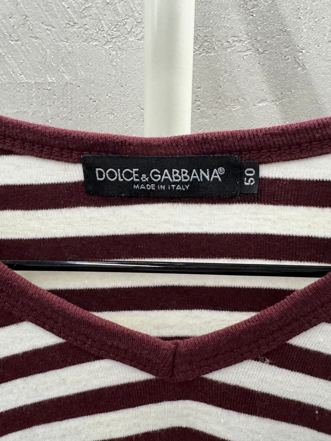 돌체앤가바나 V넥 스트라이프 반팔 티셔츠 100 상품이미지3