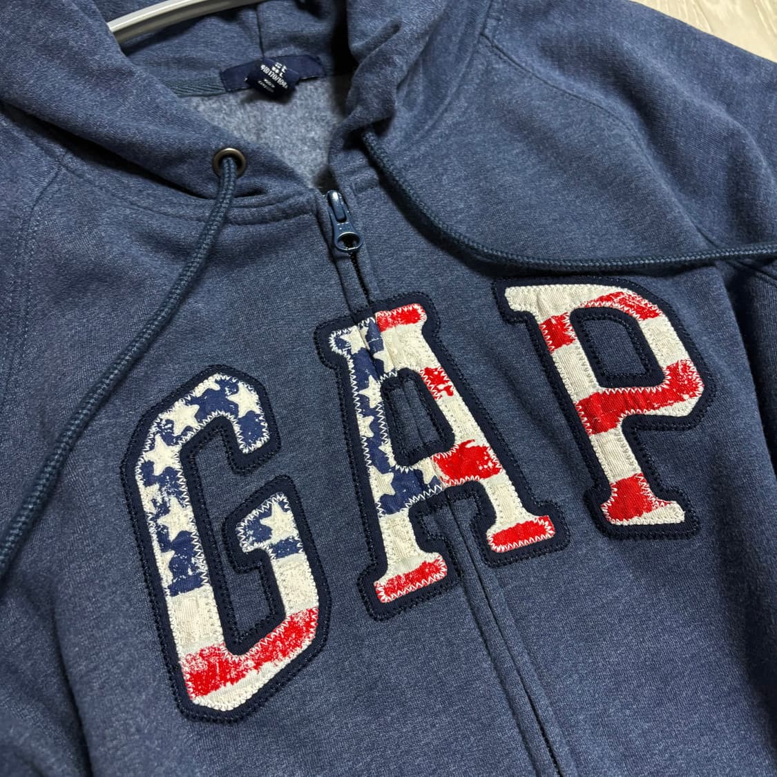 대대장) 갭 성조기🇺🇸 슬림핏 후드집업 (네이비) 상품이미지7