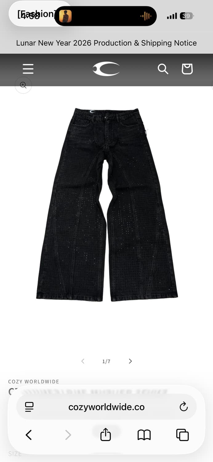 COZY WORLD WIDE (CZ RHINESTONE WASHED J) 상품이미지1