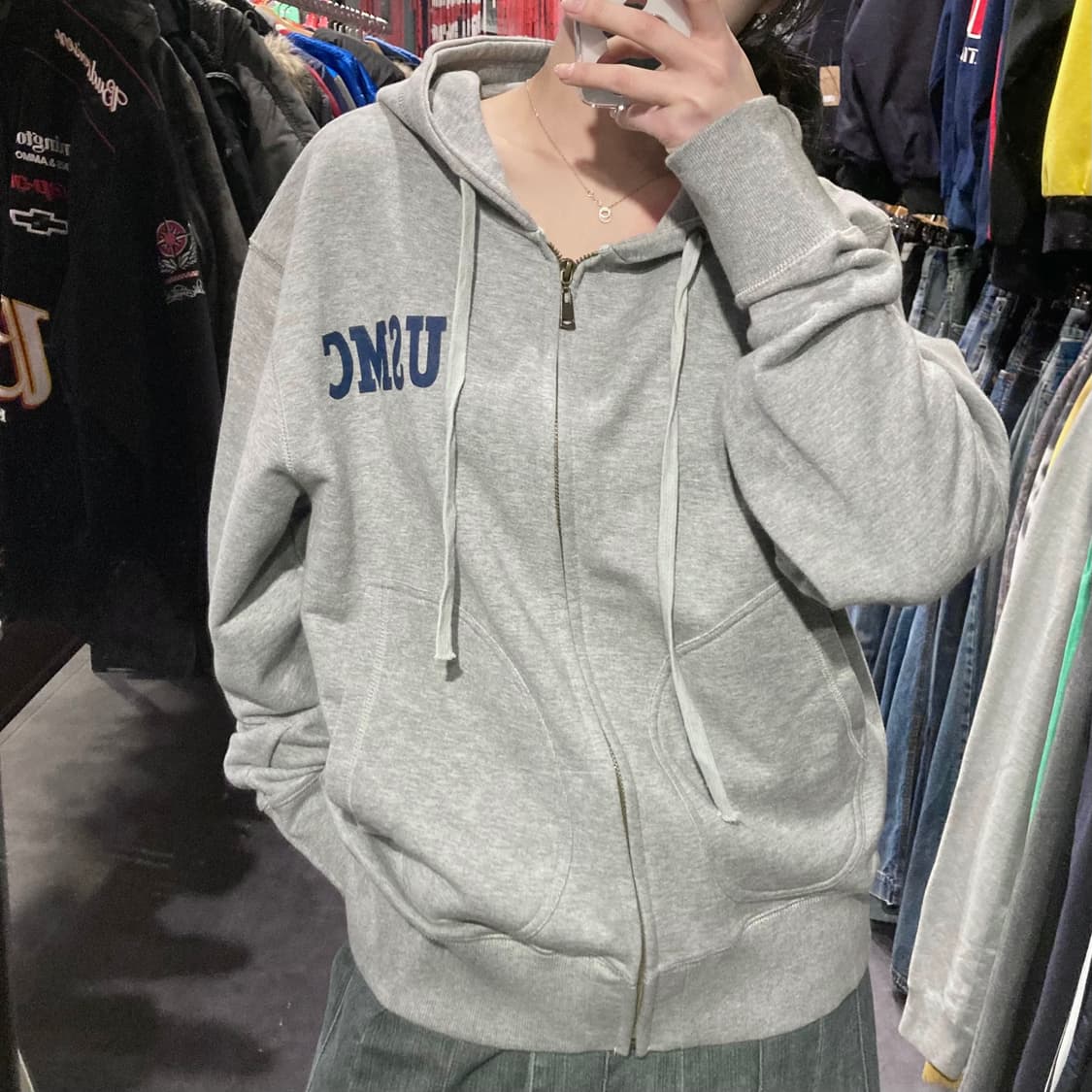 [IM] 올드크로우 USMC 밀리터리 후드집업 그레이 상품이미지3