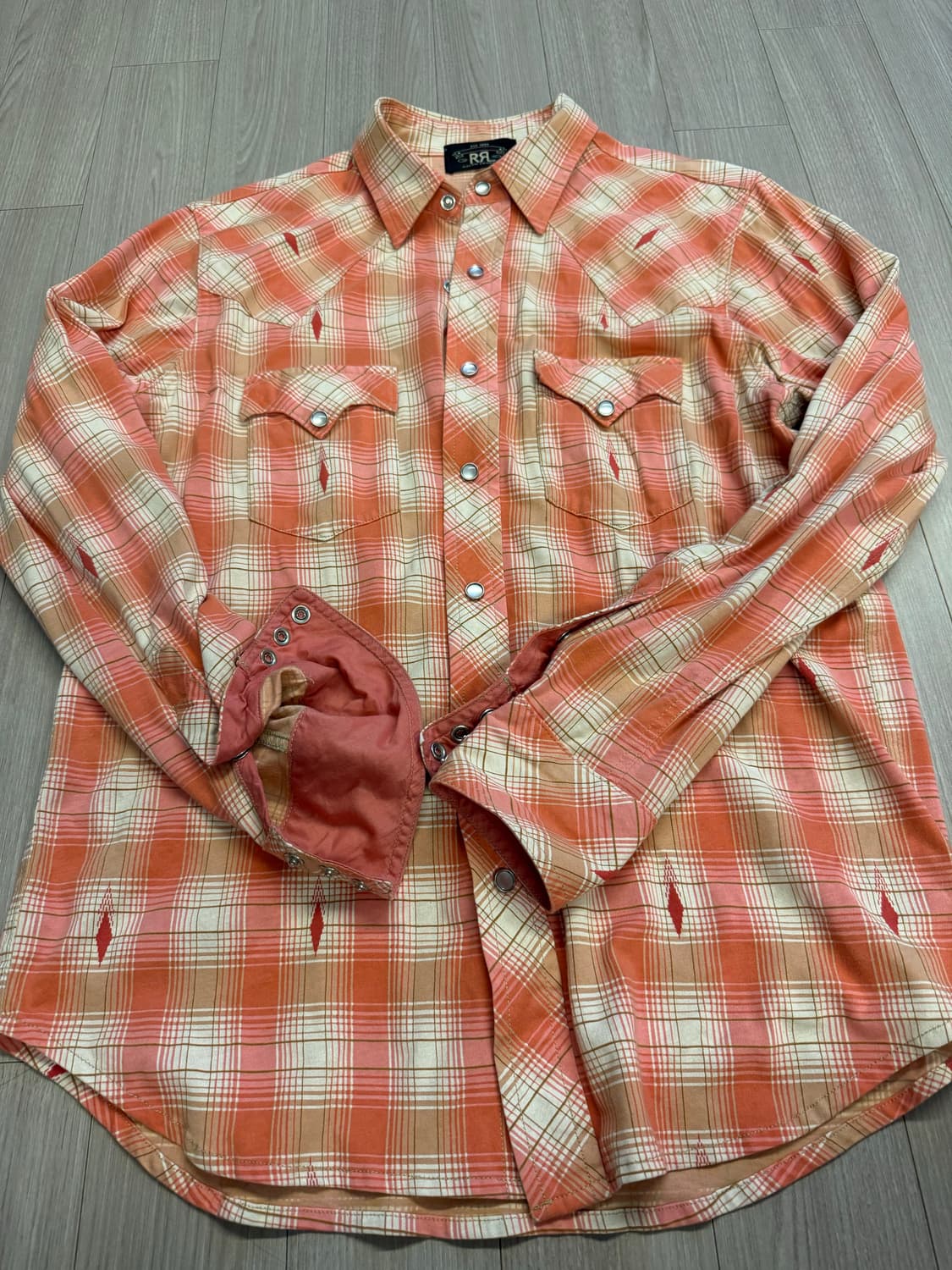 더블알엘 웨스컨 셔츠 오렌지 M사이즈 상품이미지1