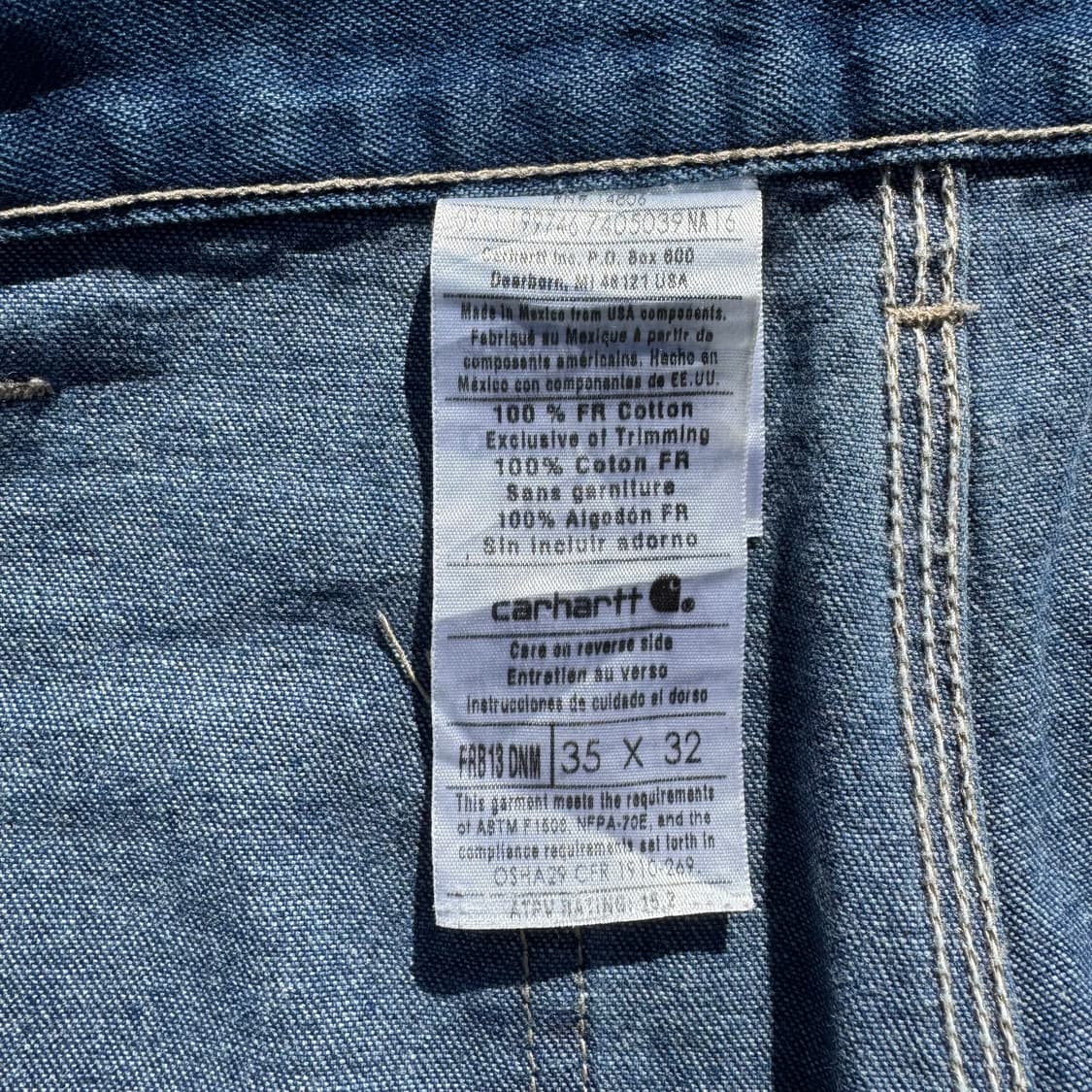 [36] Carhartt 칼할트 FR코튼 데님 카펜터 팬츠 상품이미지9