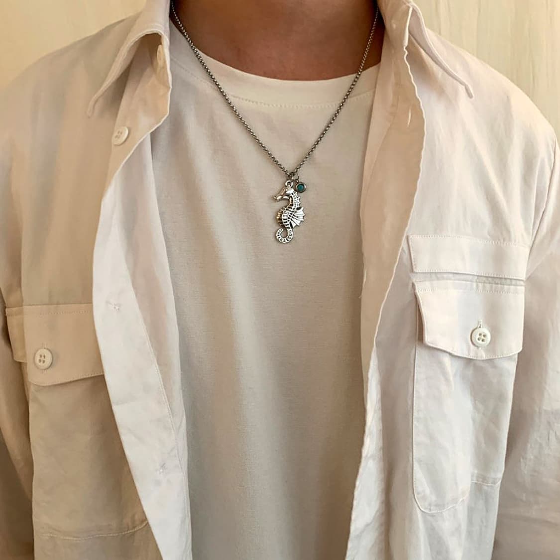 Turquoise Seahorse Pendant Necklace 상품이미지2