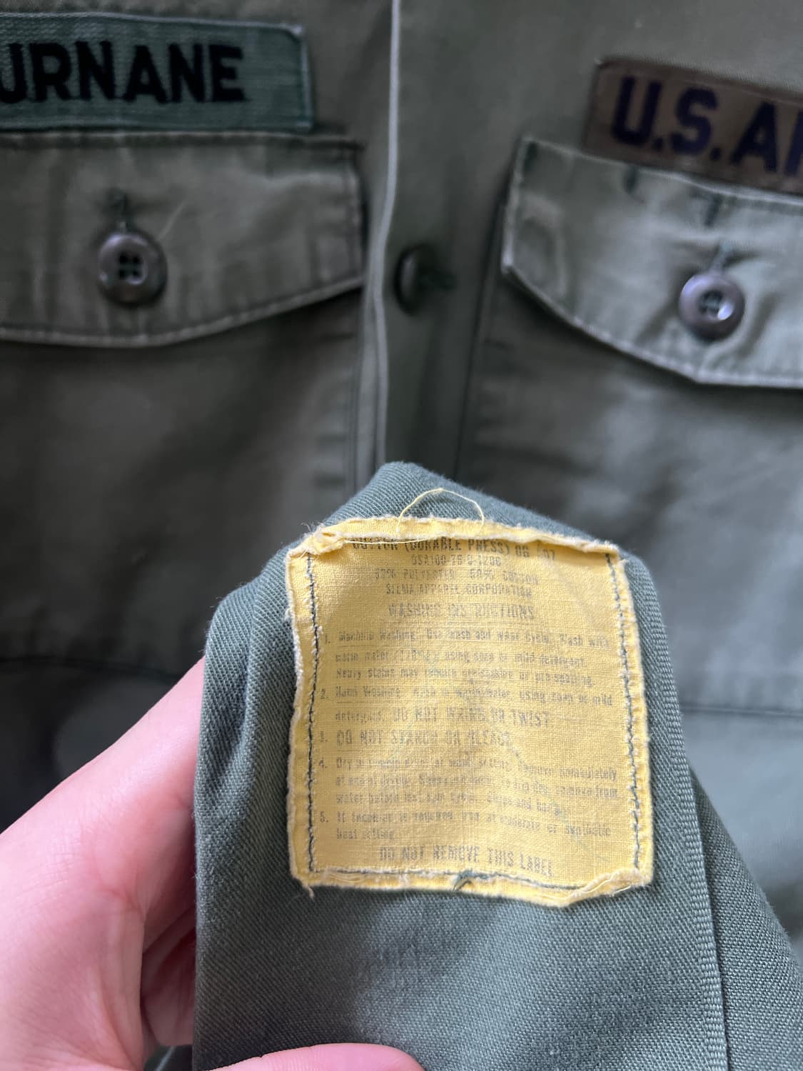 [L]70's 오리지널 U.S ARMY 미군 OG-107 밀리터리 셔츠 상품이미지7