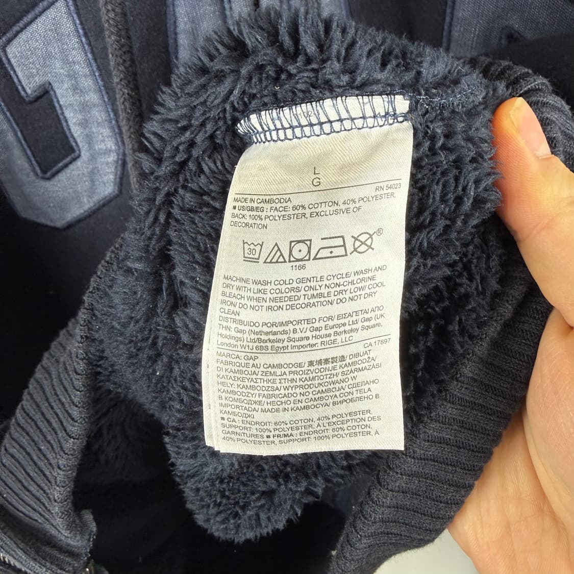 L) GAP 빅로고 보아 플리스 후드집업 네이비 상품이미지5