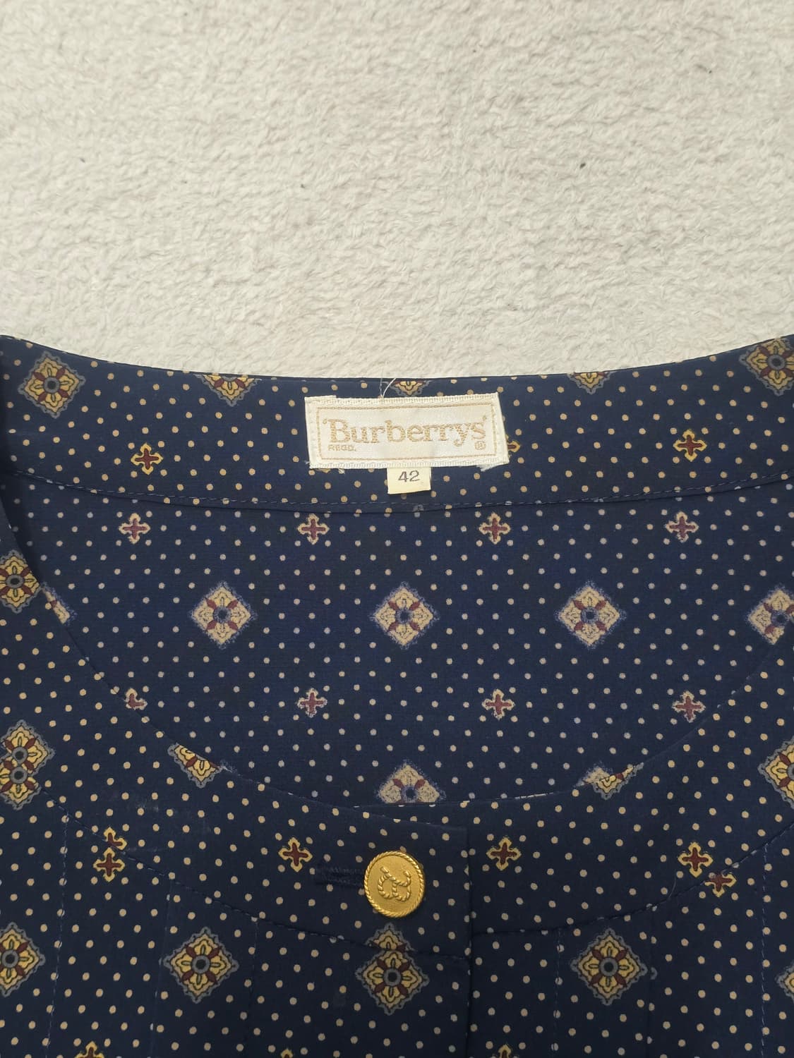 Burberrys 버버리 빈티지 금장 플라워 도트 블라우스  상품이미지5