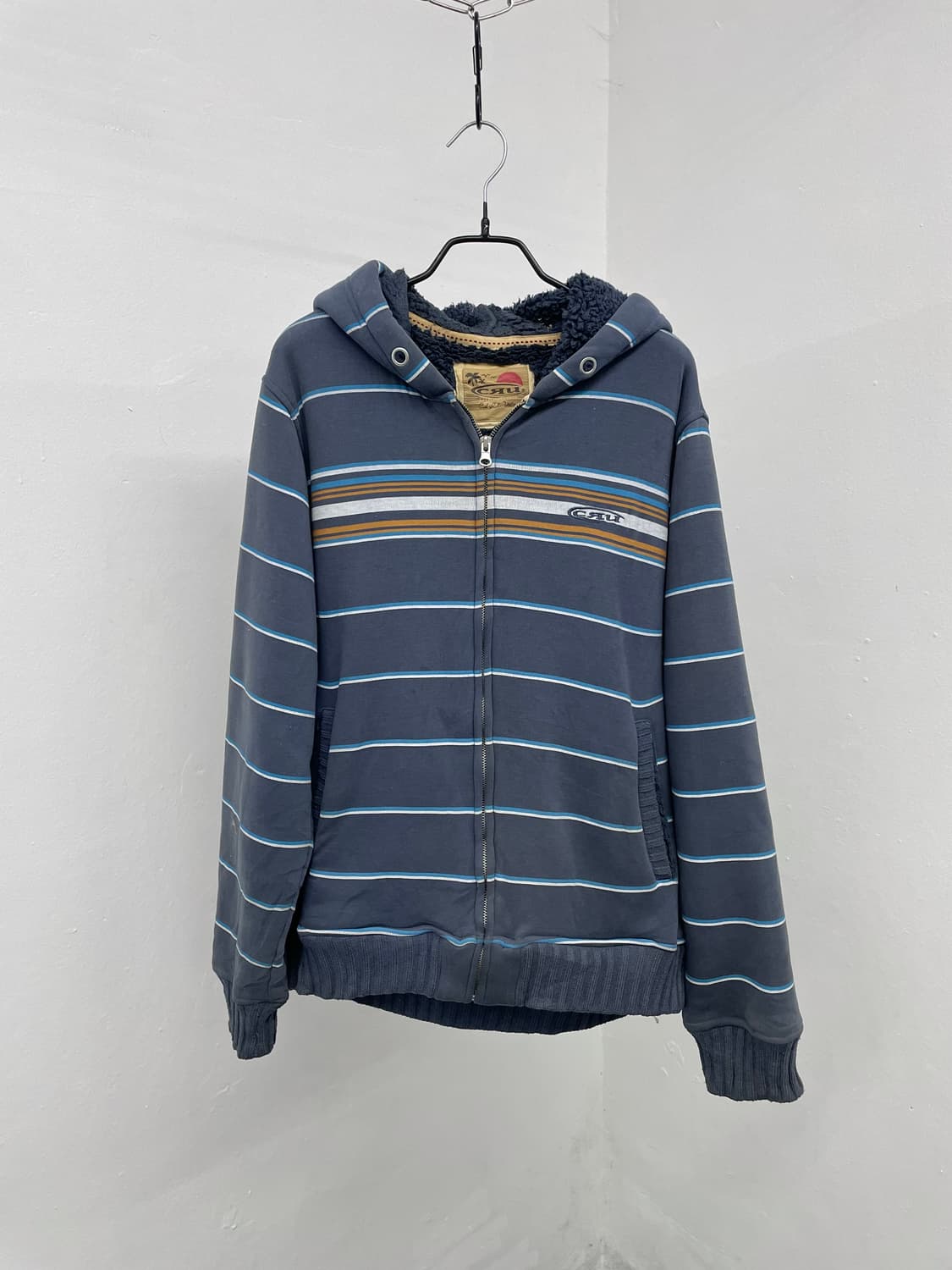 CRU 스트라이프 헤비 퍼 집업 상품이미지5