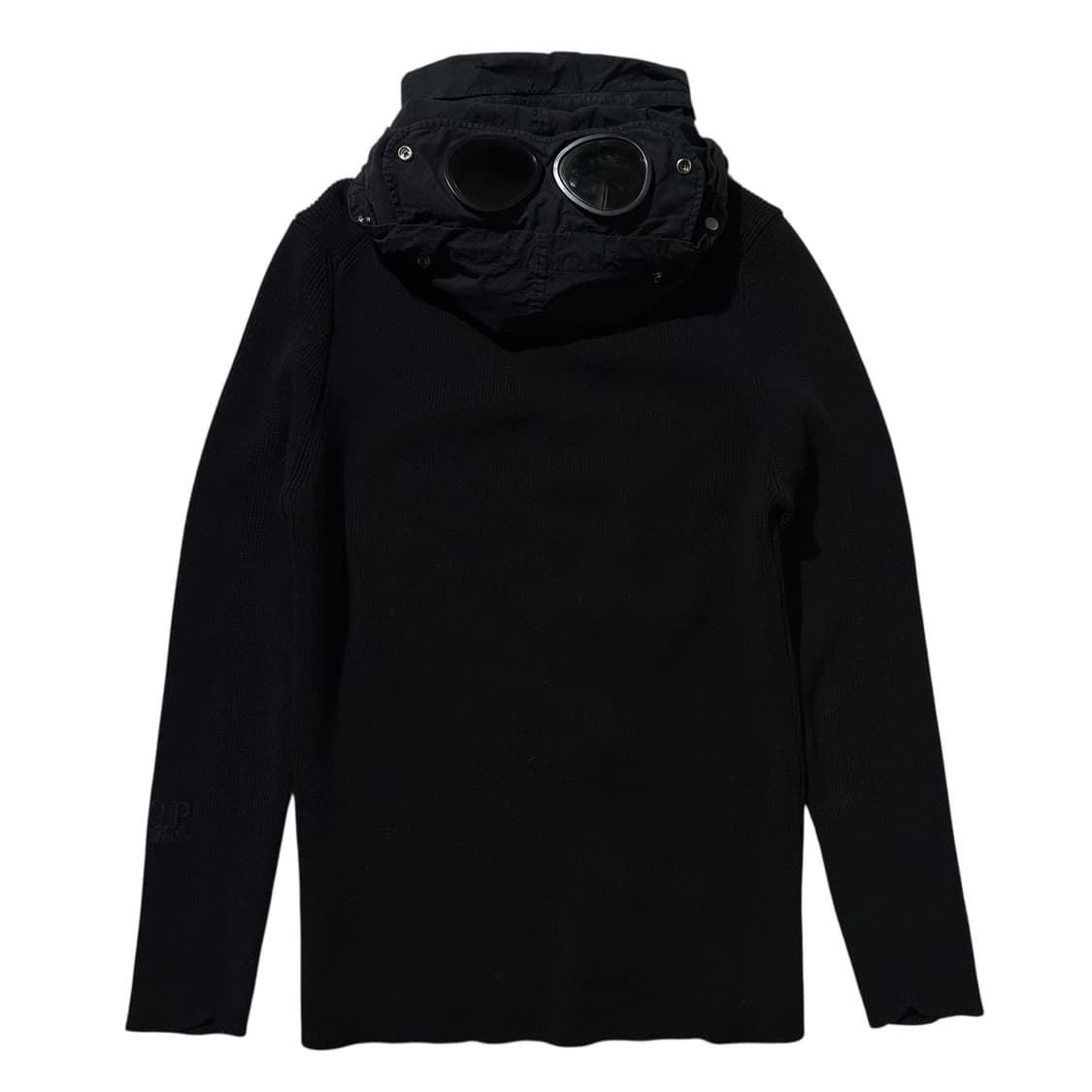 CP컴퍼니 고글 후드 니트 집업 자켓 블랙 상품이미지3