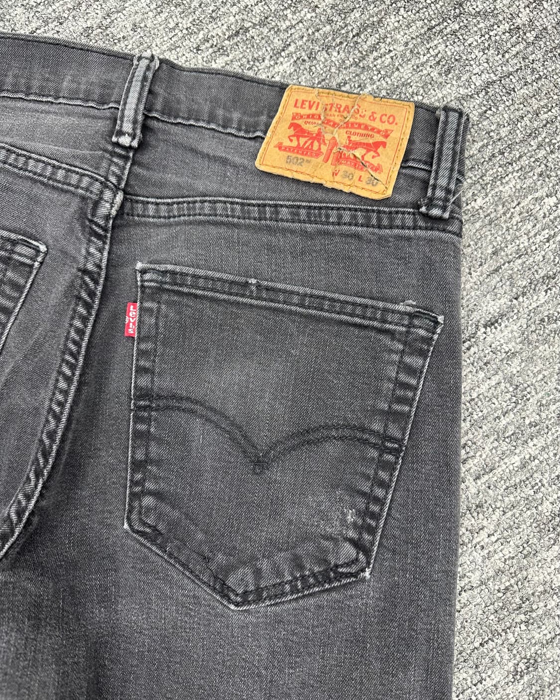 (허단39.5)리바이스 502 흑청-M1687 상품이미지7