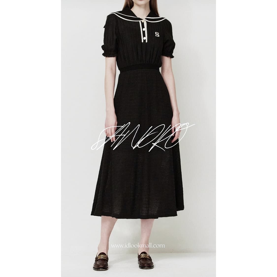 산드로 세일러 칼라 니트 원피스 상품이미지1