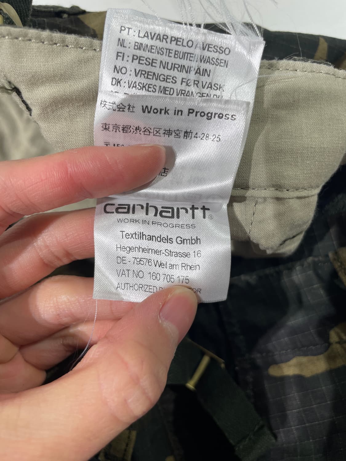 칼하트 wip 카모 에비에이션 카고 팬츠 상품이미지9
