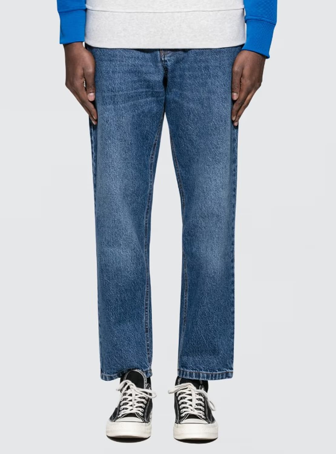 AMI 아미 캐롯핏 5포켓 워시드 연청 데님진  상품이미지9