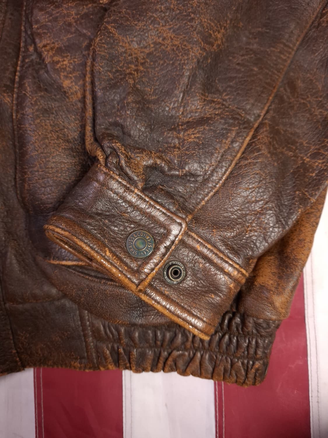 80's 오리지날 리바이스 리얼레더 항공자켓 상품이미지6