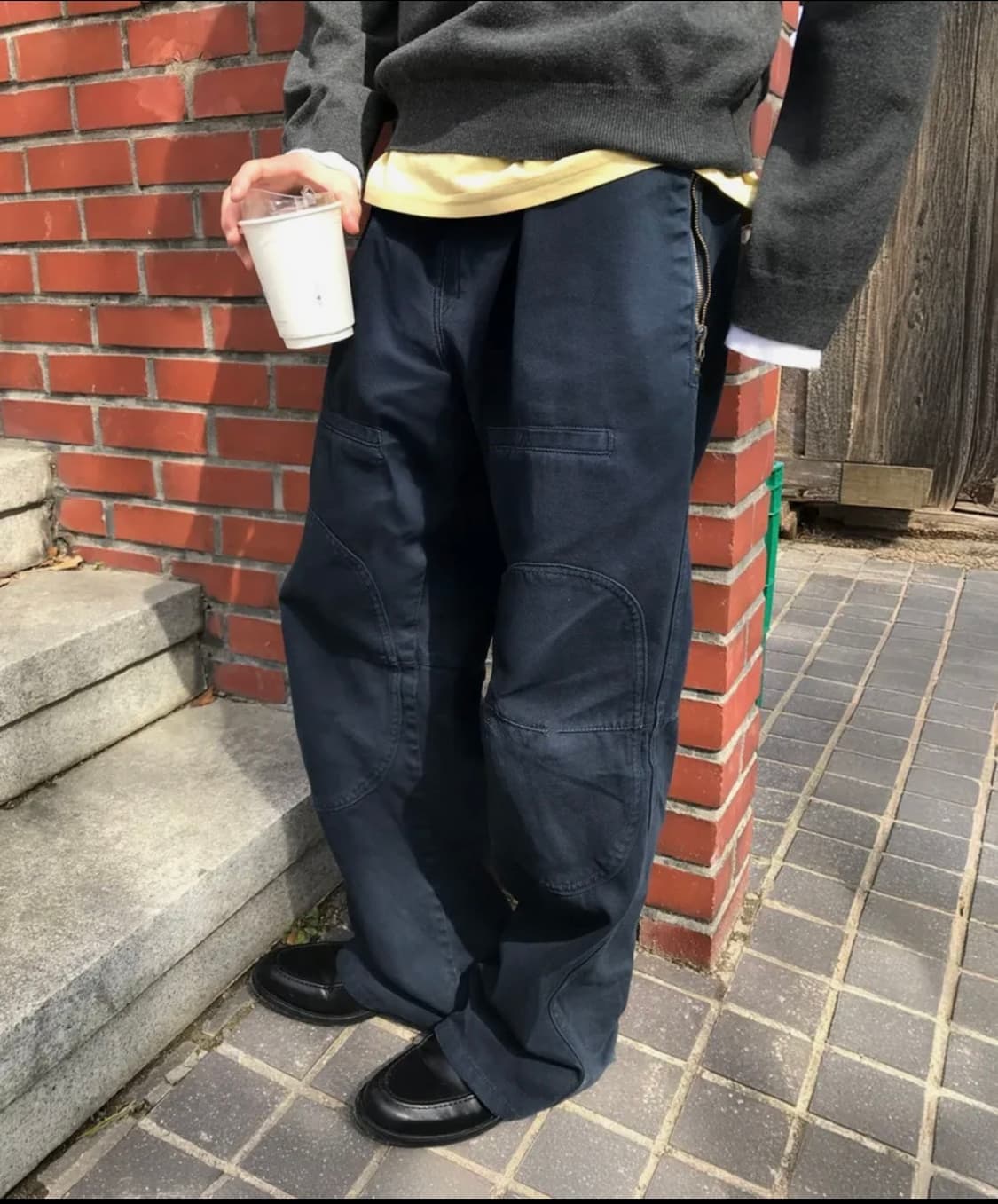 르아르 사이드 지퍼 가먼트 다잉 카고팬츠 L사이즈 미착용 상품이미지1