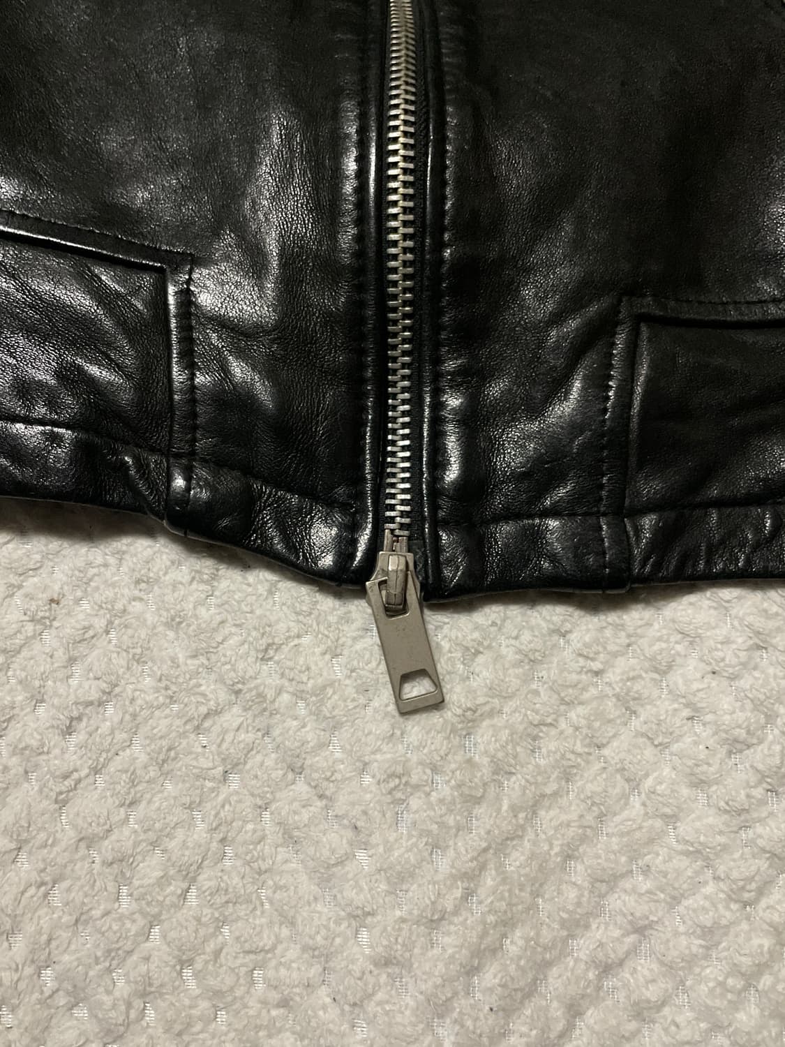 광희시장 웨스턴 무드 램스킨 양가죽 2WAY 바이커 포켓 레더 자켓 상품이미지5