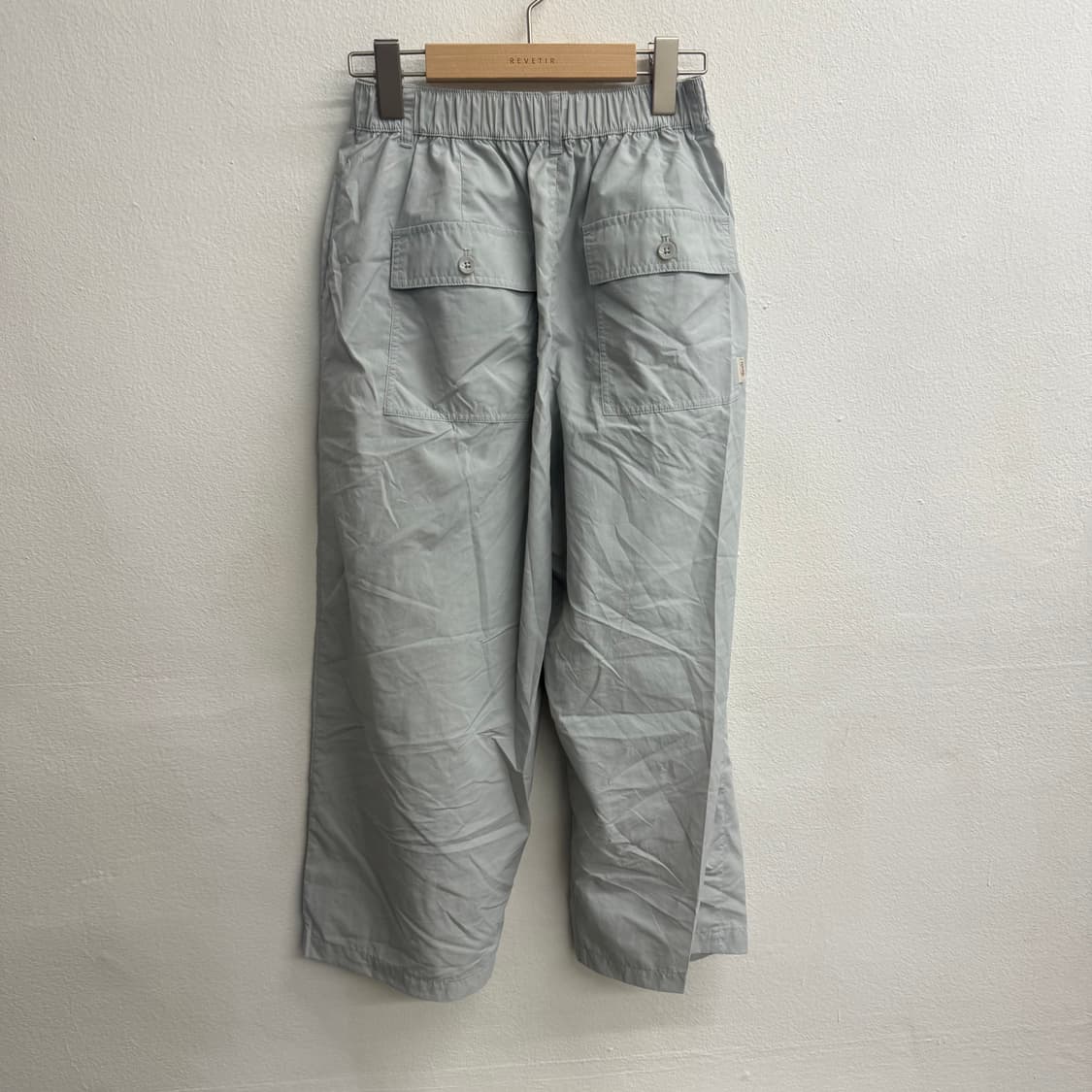 써스데이아일랜드 나일론 라이트 그레이 와이드 밴딩 팬츠S 상품이미지3