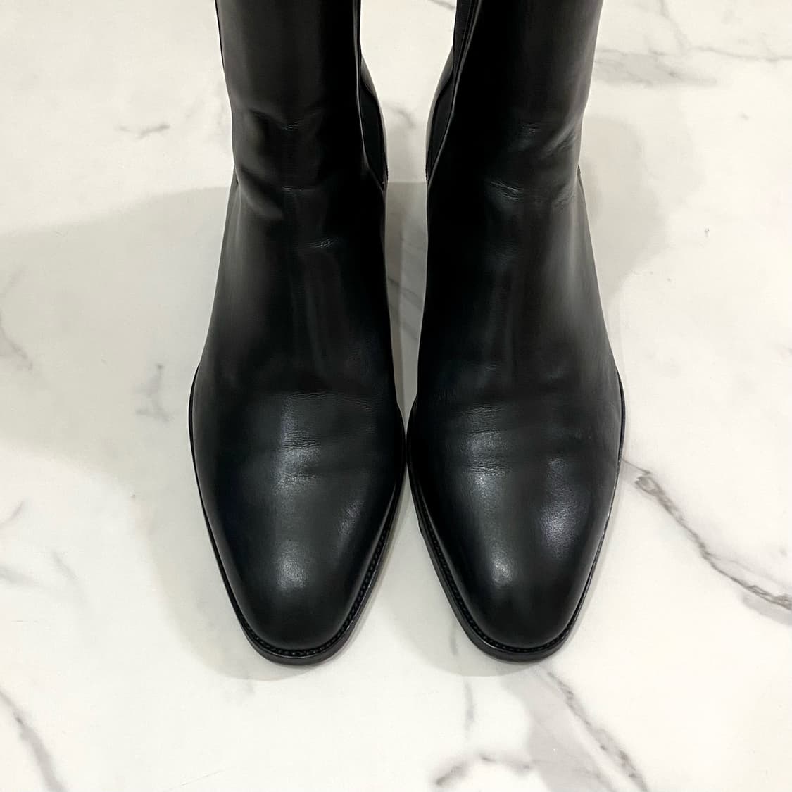 (42.5) 생로랑 레더 와이어트40 첼시 부츠 블랙 상품이미지3