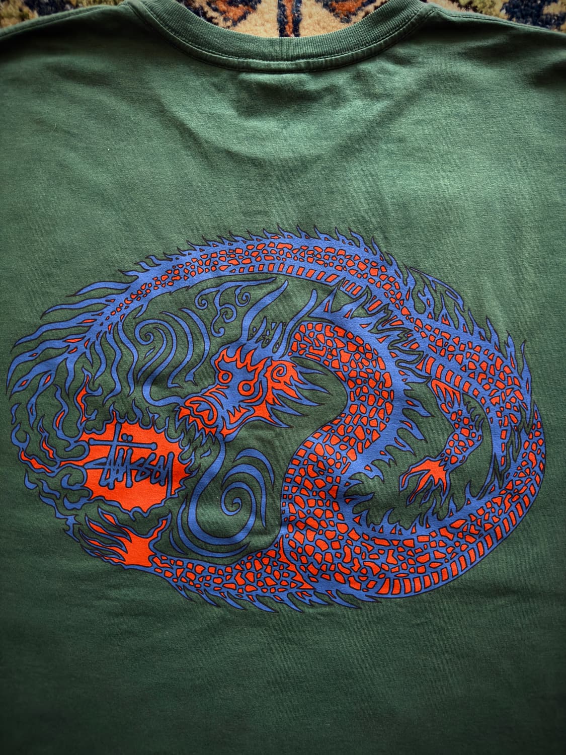 Stussy 모자이크 드래곤 피그먼트 다잉 티셔츠 상품이미지6