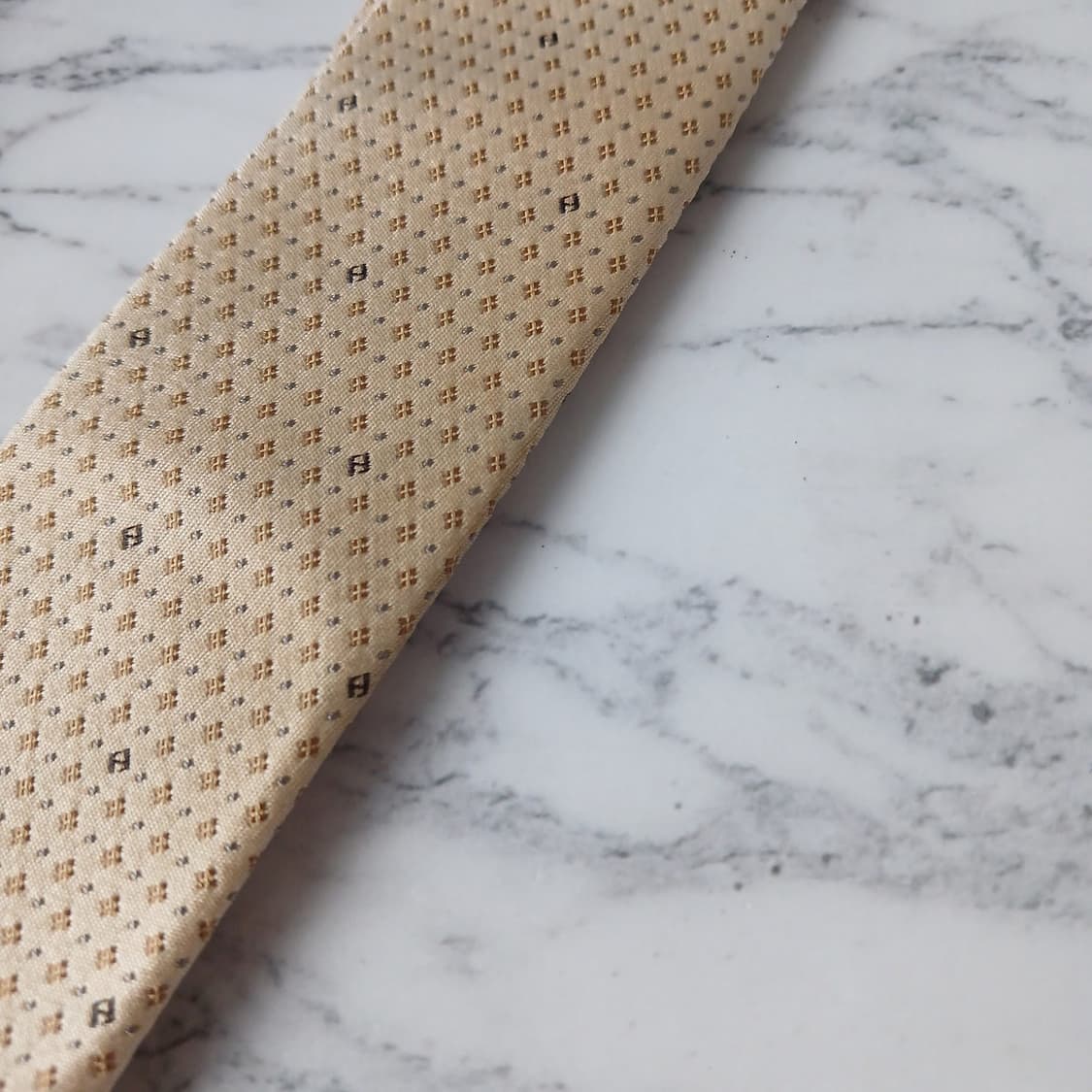 펜디 실크 베이지 주카 패턴 넥타이 8.2cm B등급 E868 상품이미지9