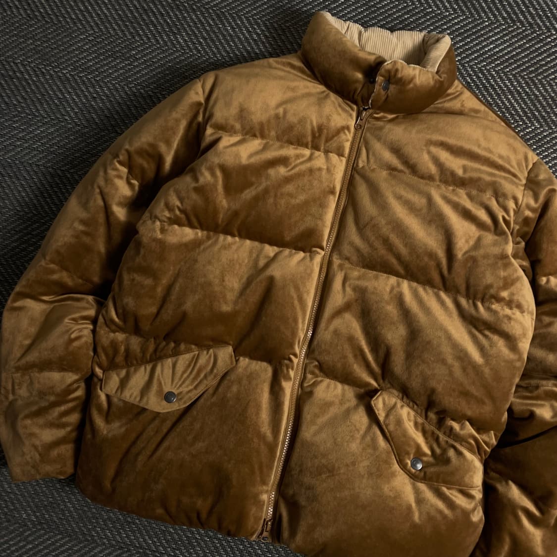 프리즘웍스 아메카지 브라운 벨벳 다운 푸퍼 패딩y 3379 상품이미지1