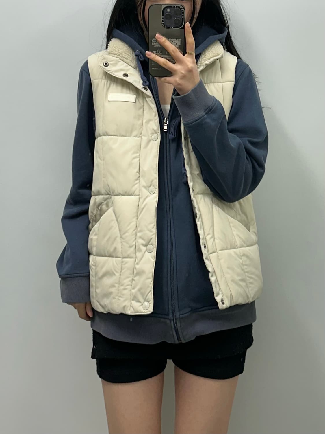 에디바우어 로고 아이보리 퀼팅 조끼패딩 상품이미지2