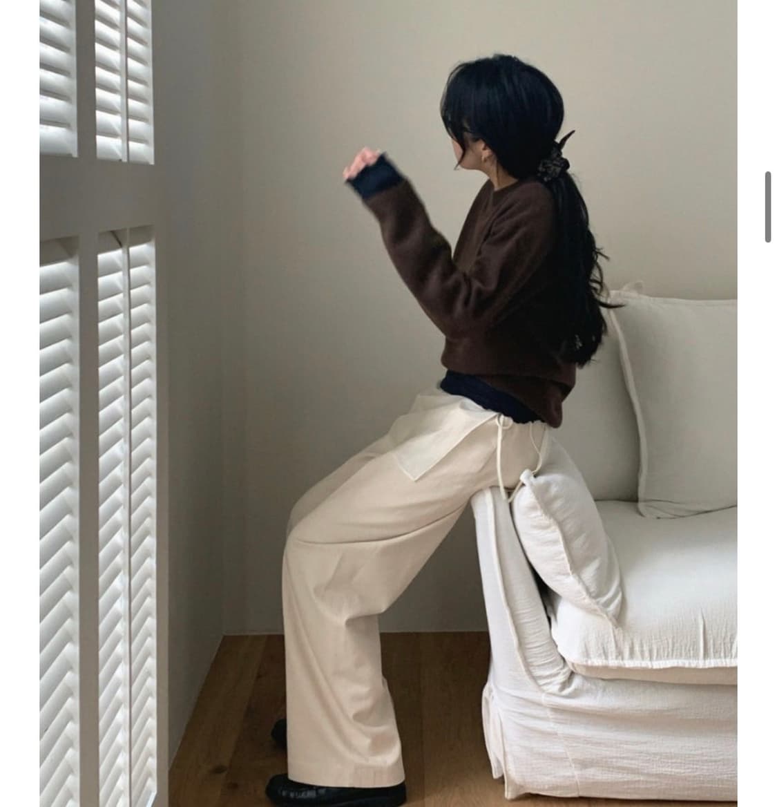 더키모 모리 캐시미어 니트 브라운 상품이미지3