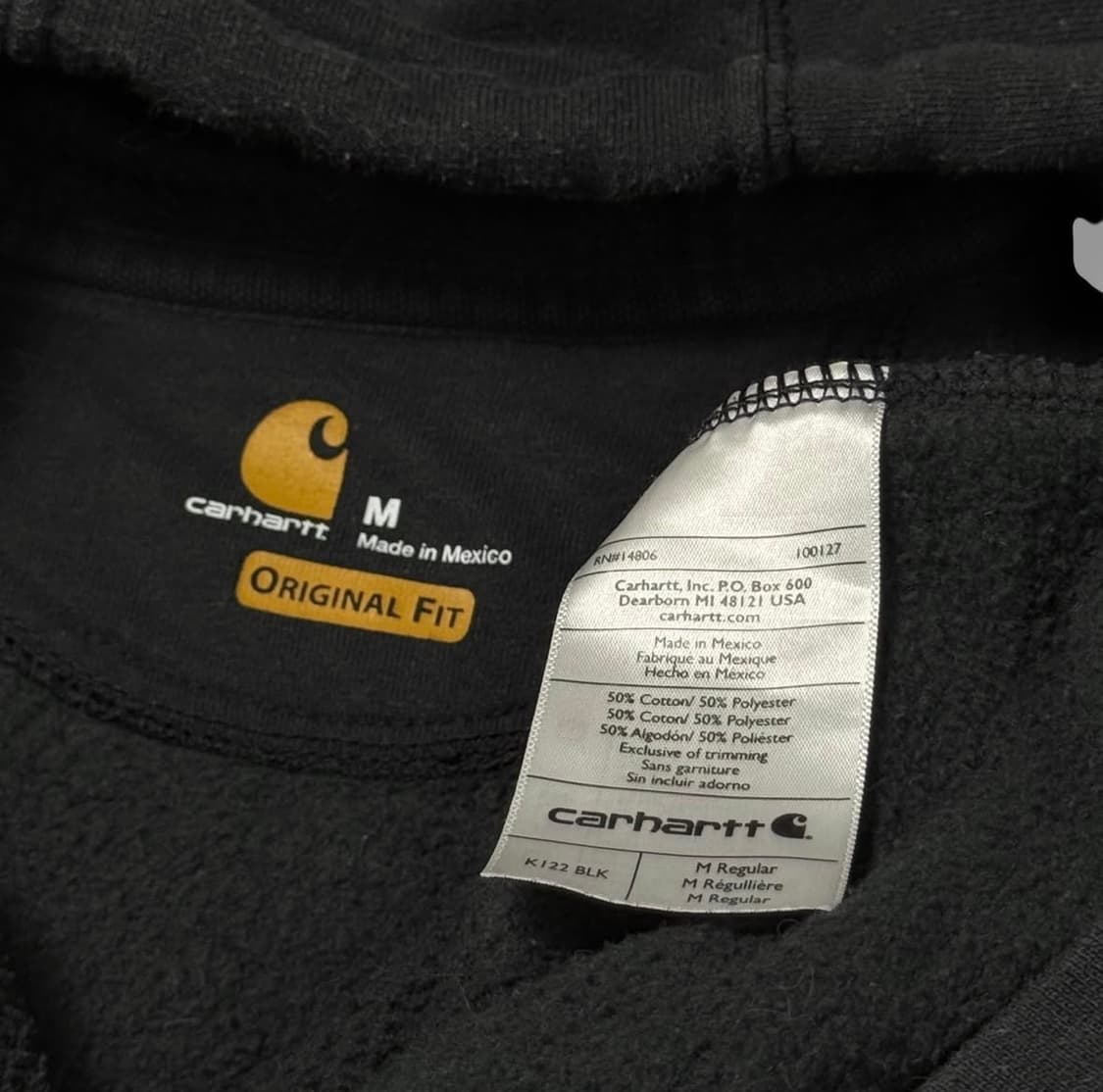 칼하트 블랙 후드집업 m 상품이미지4